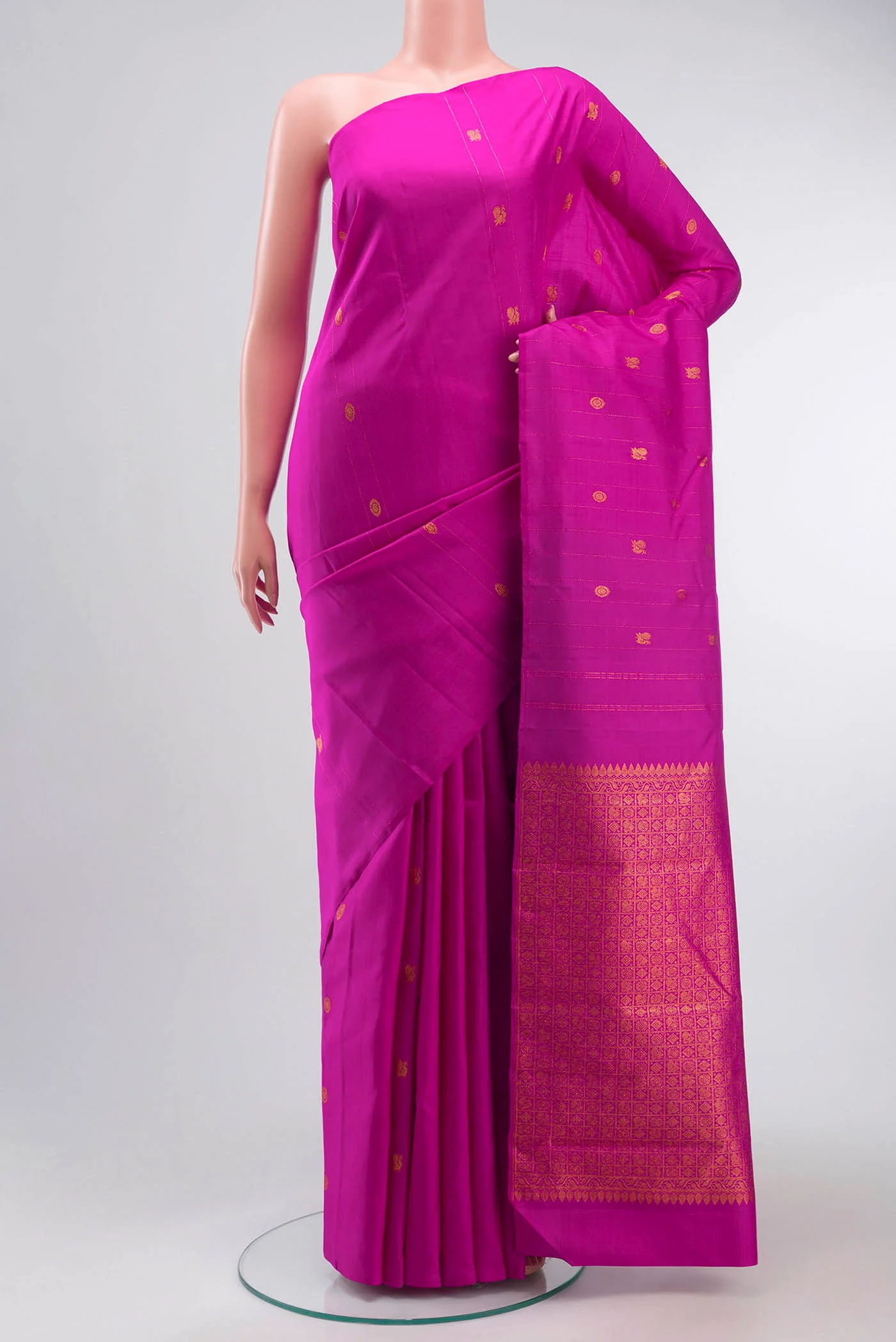Light Magenta Kanchipuram Silk Saree