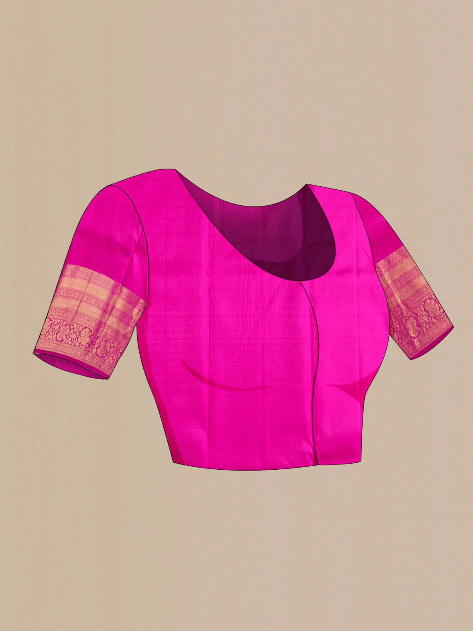 Pink Kanchipuram Silk Saree - Image 5