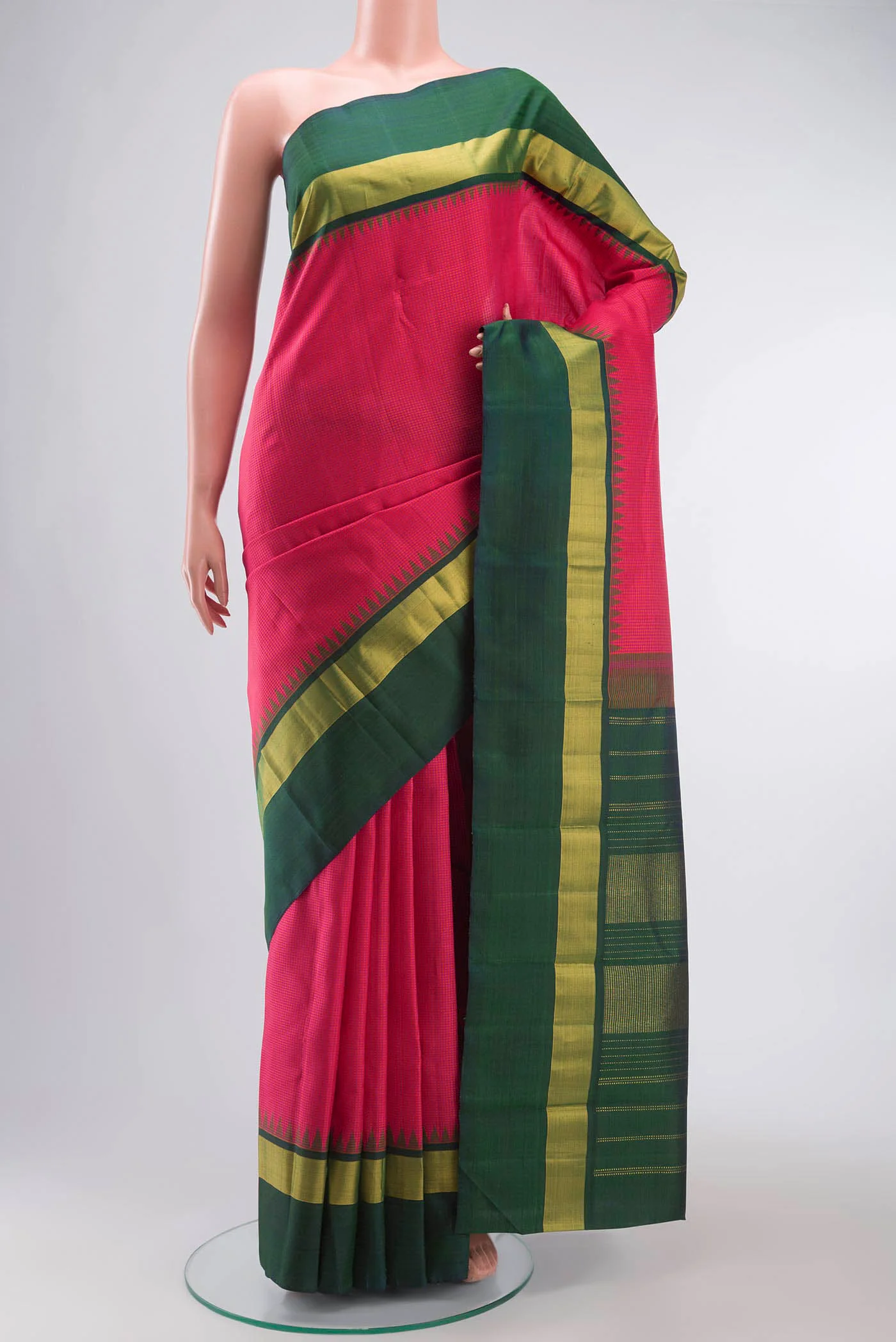 Pink Kanchipuram Silk Saree