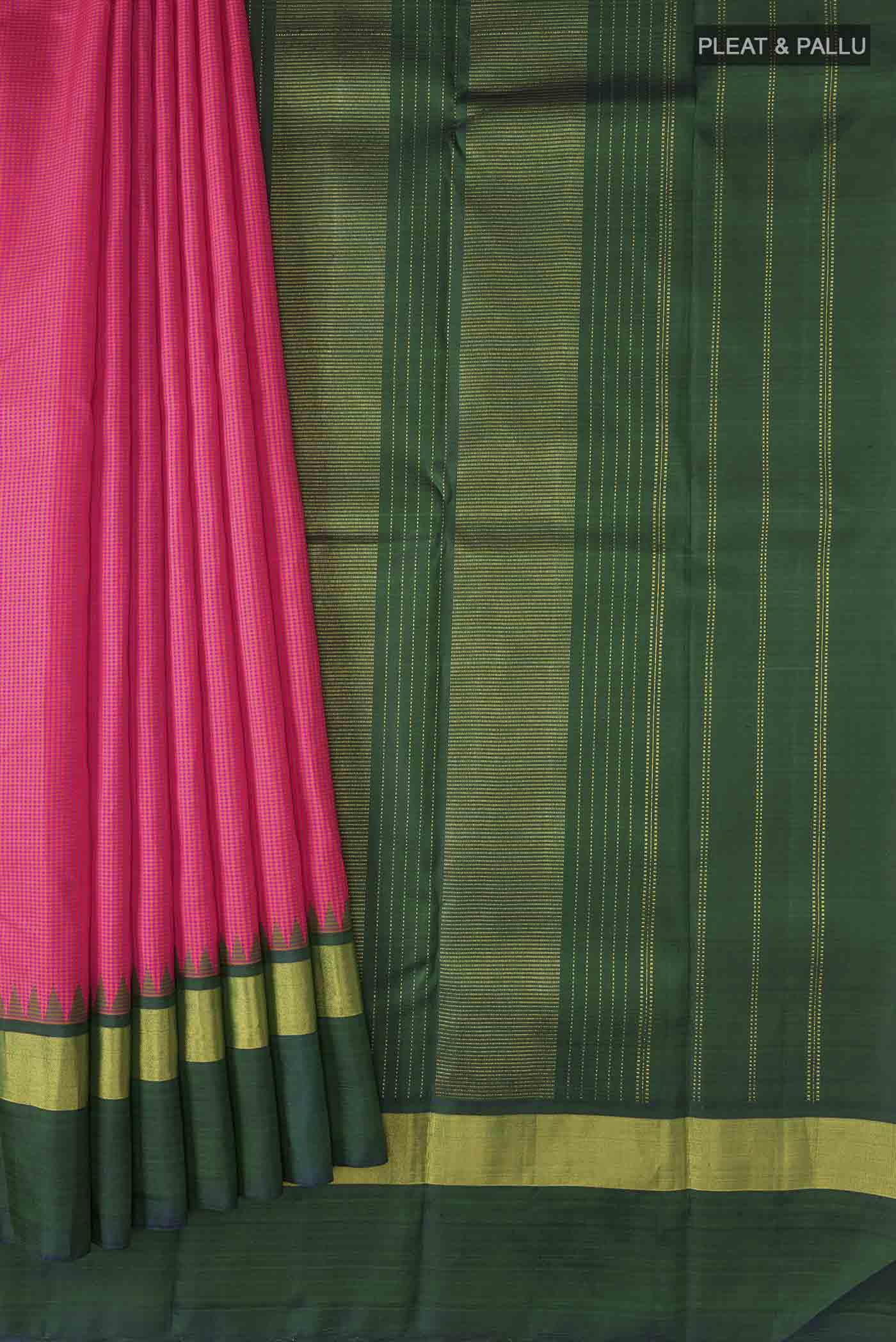 Pink Kanchipuram Silk Saree - Image 4