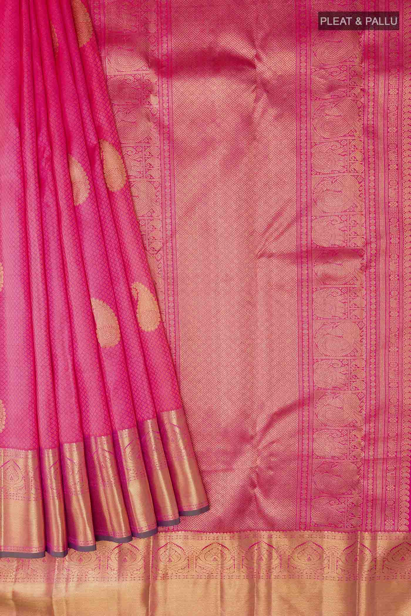 Pink Kanjivaram Silk Saree - Image 4