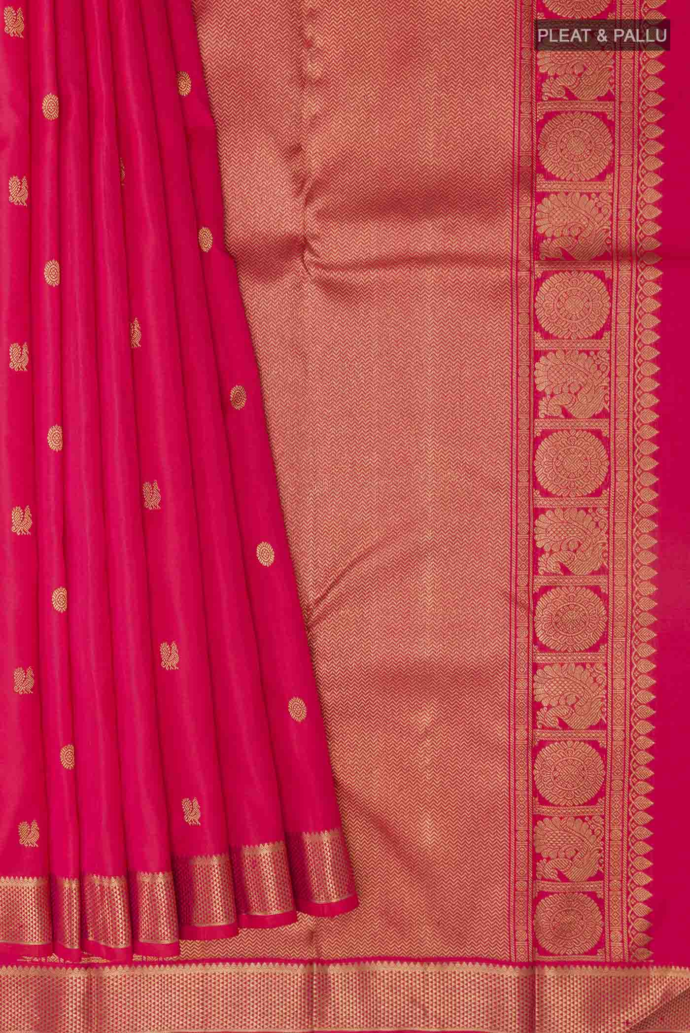 Pink Kanchipuram Silk Saree - Image 4