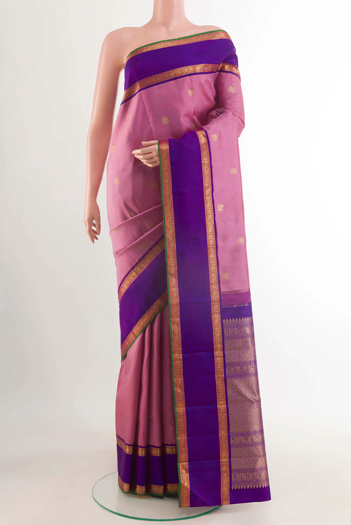 Pink Kanchipuram Silk Saree