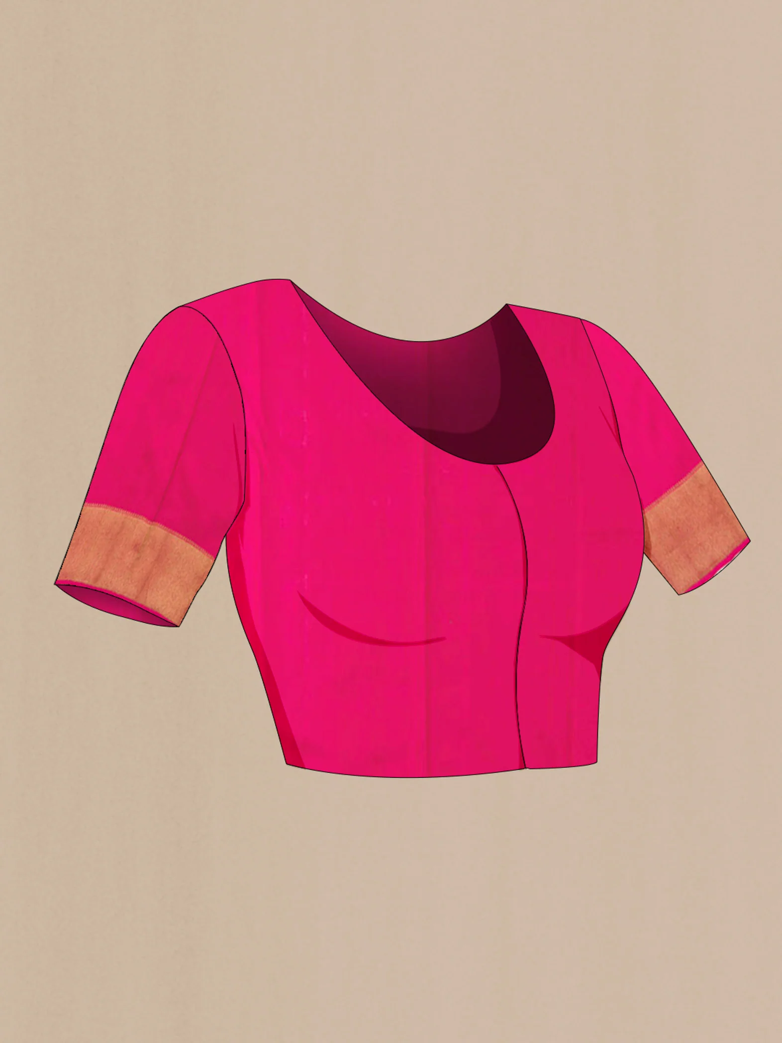 Pure Silk Pure Zari Pink Kanjivaram Saree - Image 5