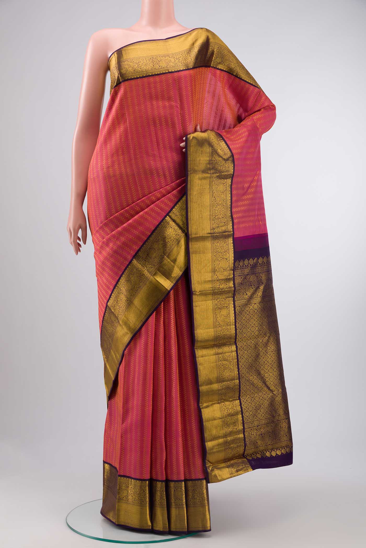 Pink Kanchipuram Silk Saree