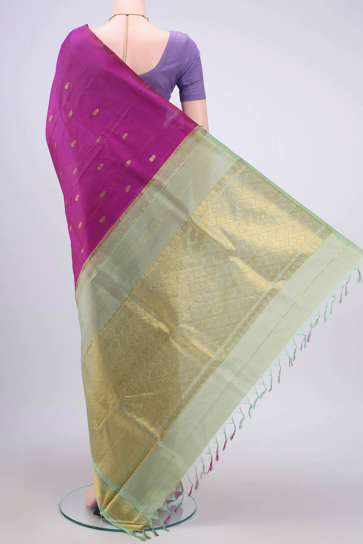Pink Kanjivaram Silk Saree - Image 3