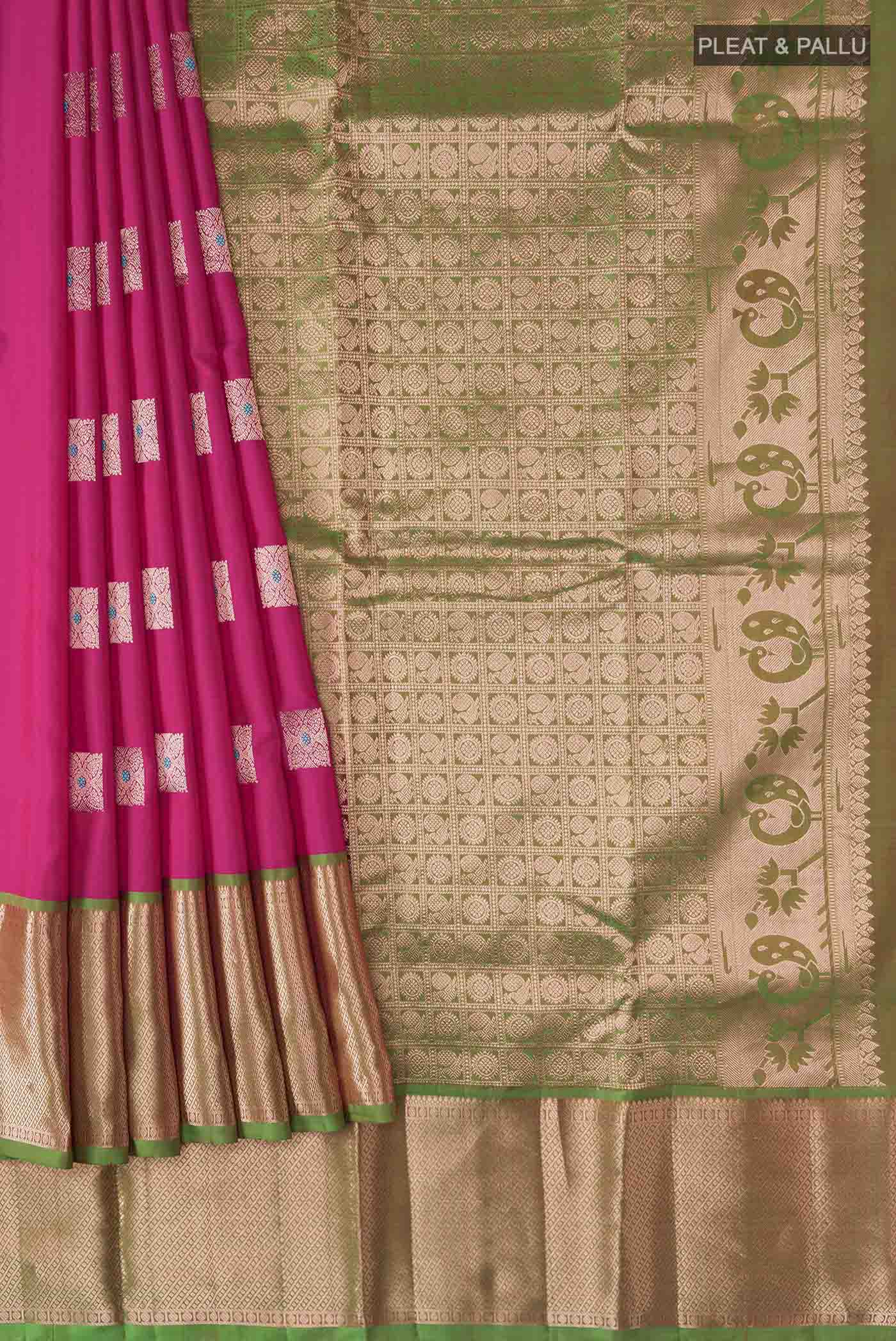 Pink Kanjivaram Silk Saree - Image 4