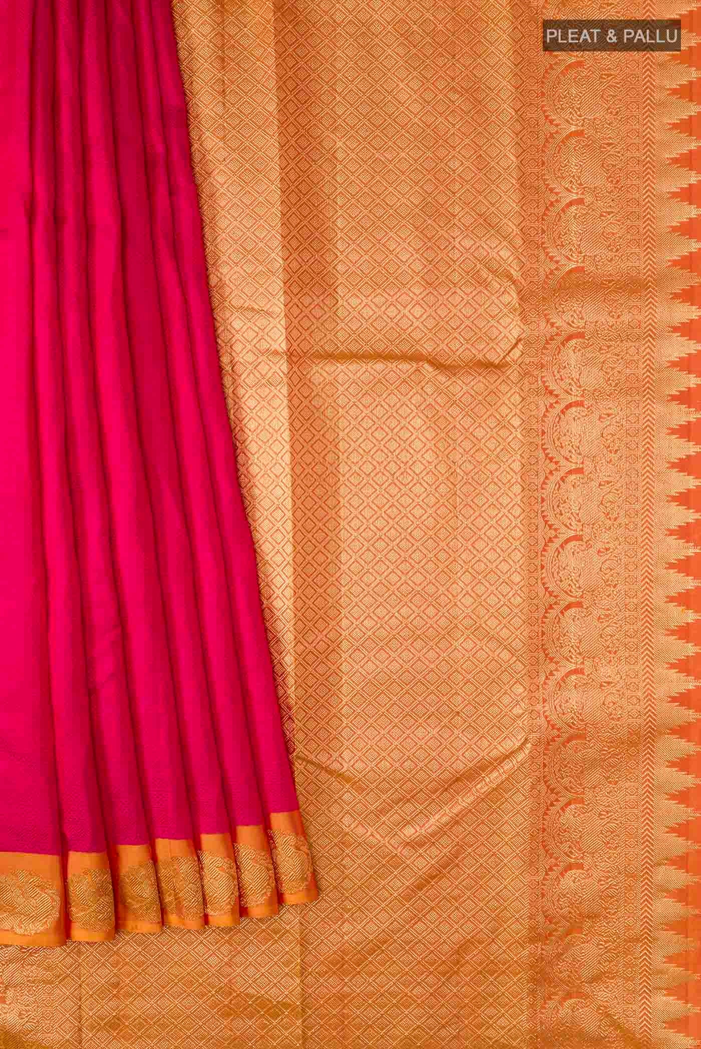 Pink Kanjivaram Silk Saree - Image 4