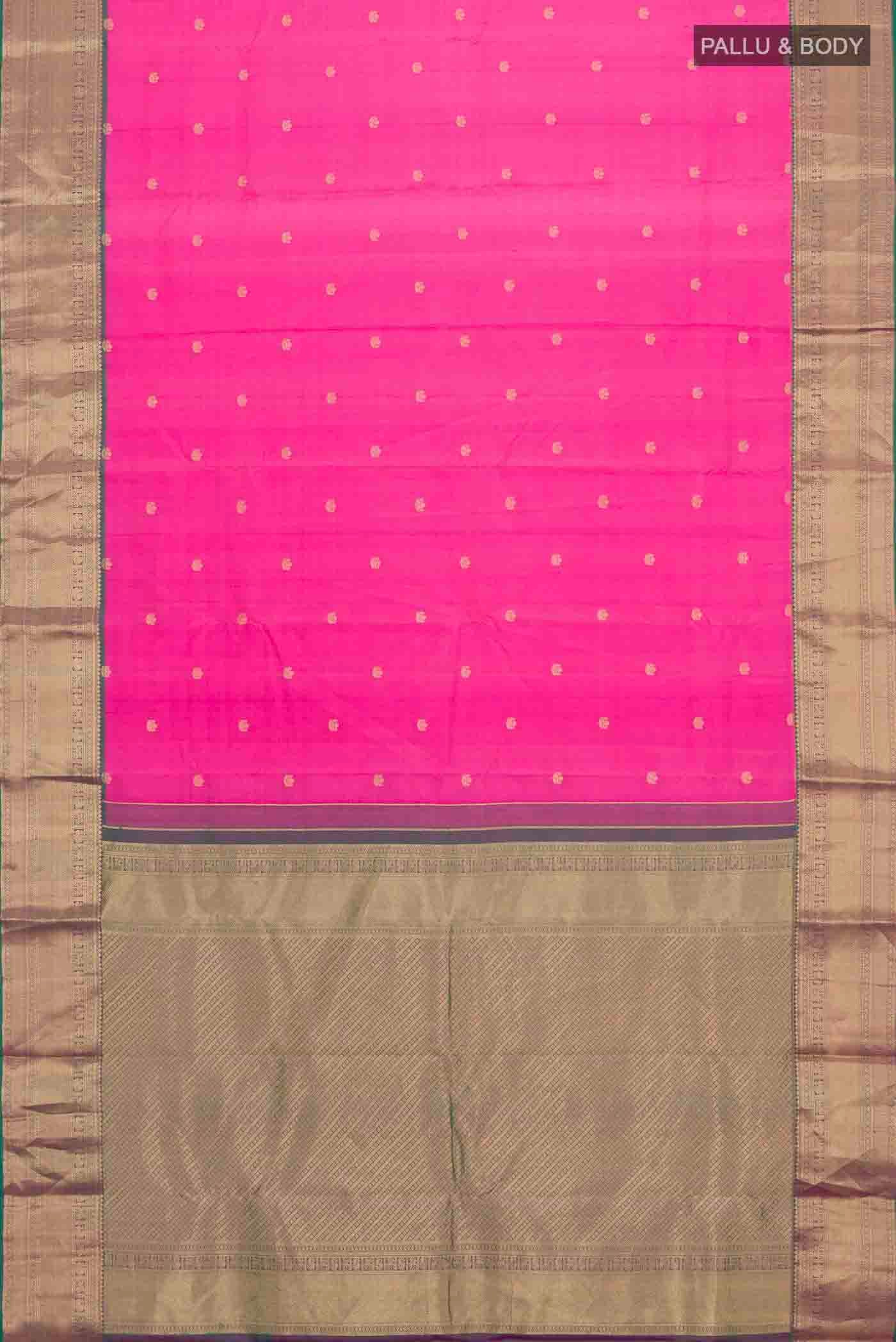 Pink Kanchipuram Silk Saree - Image 6
