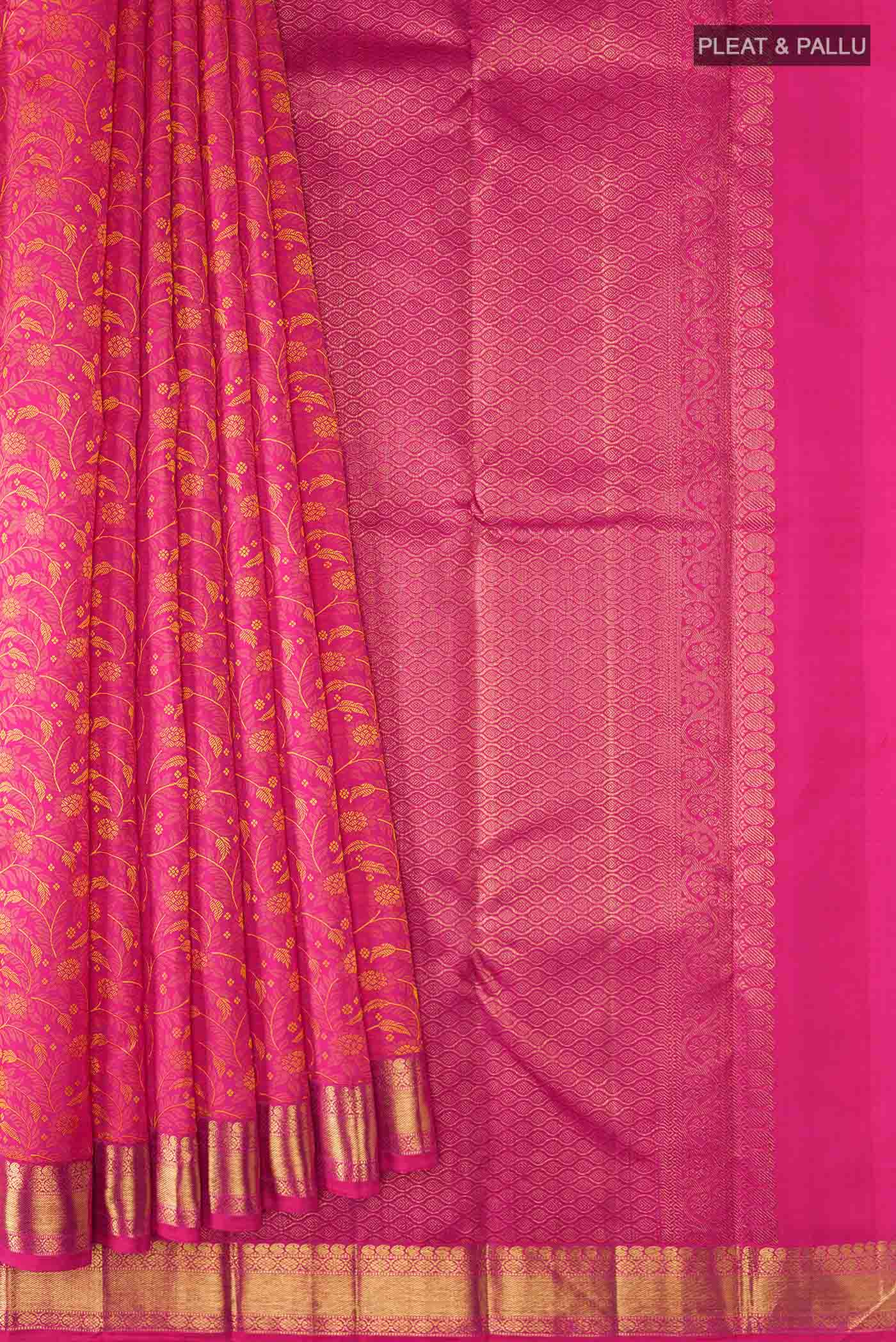 Pink Kanjivaram Silk Saree - Image 4