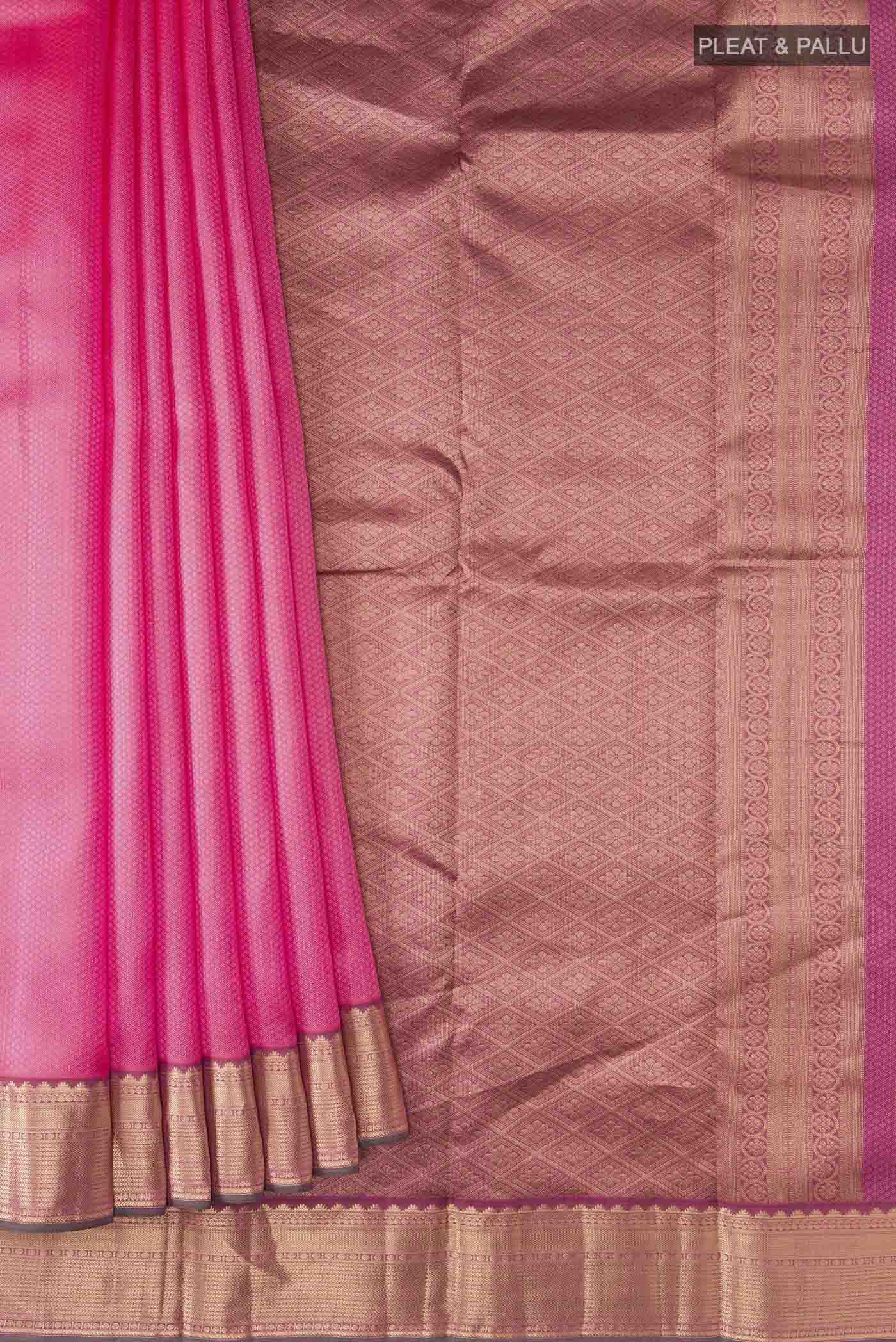 Pink Kanchipuram Silk Saree - Image 4