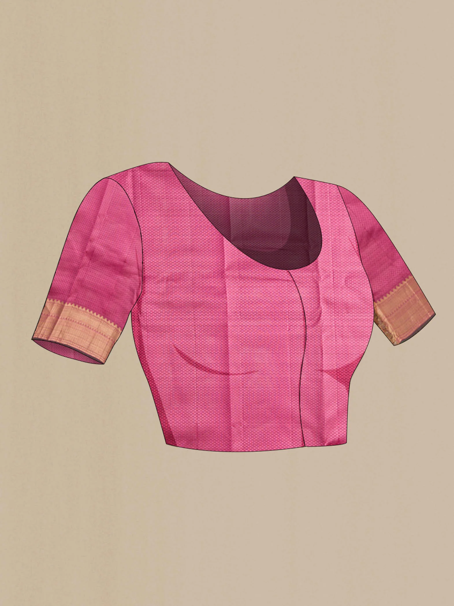 Pink Kanchipuram Silk Saree - Image 5