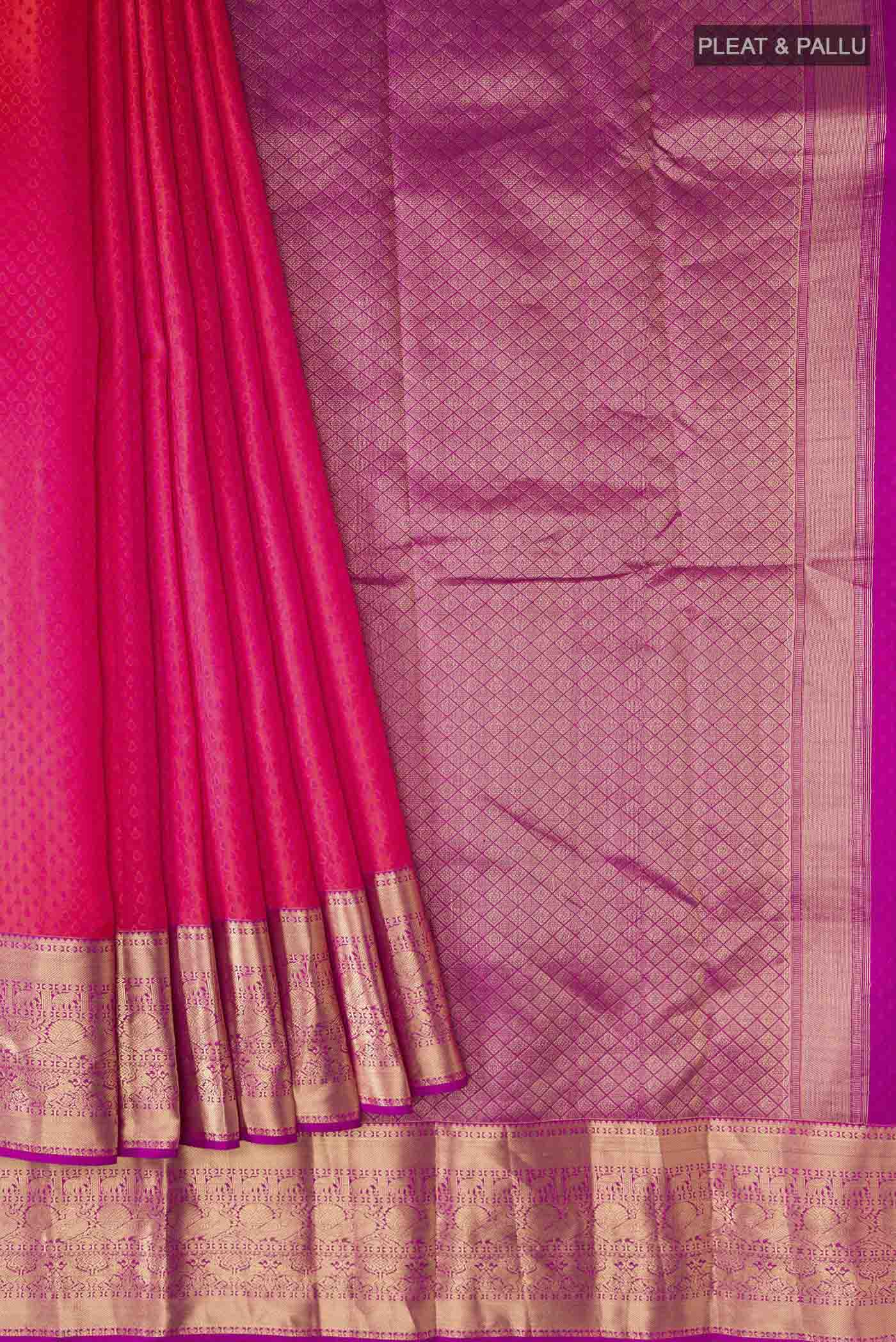 Pink Kanchipuram Silk Saree - Image 4