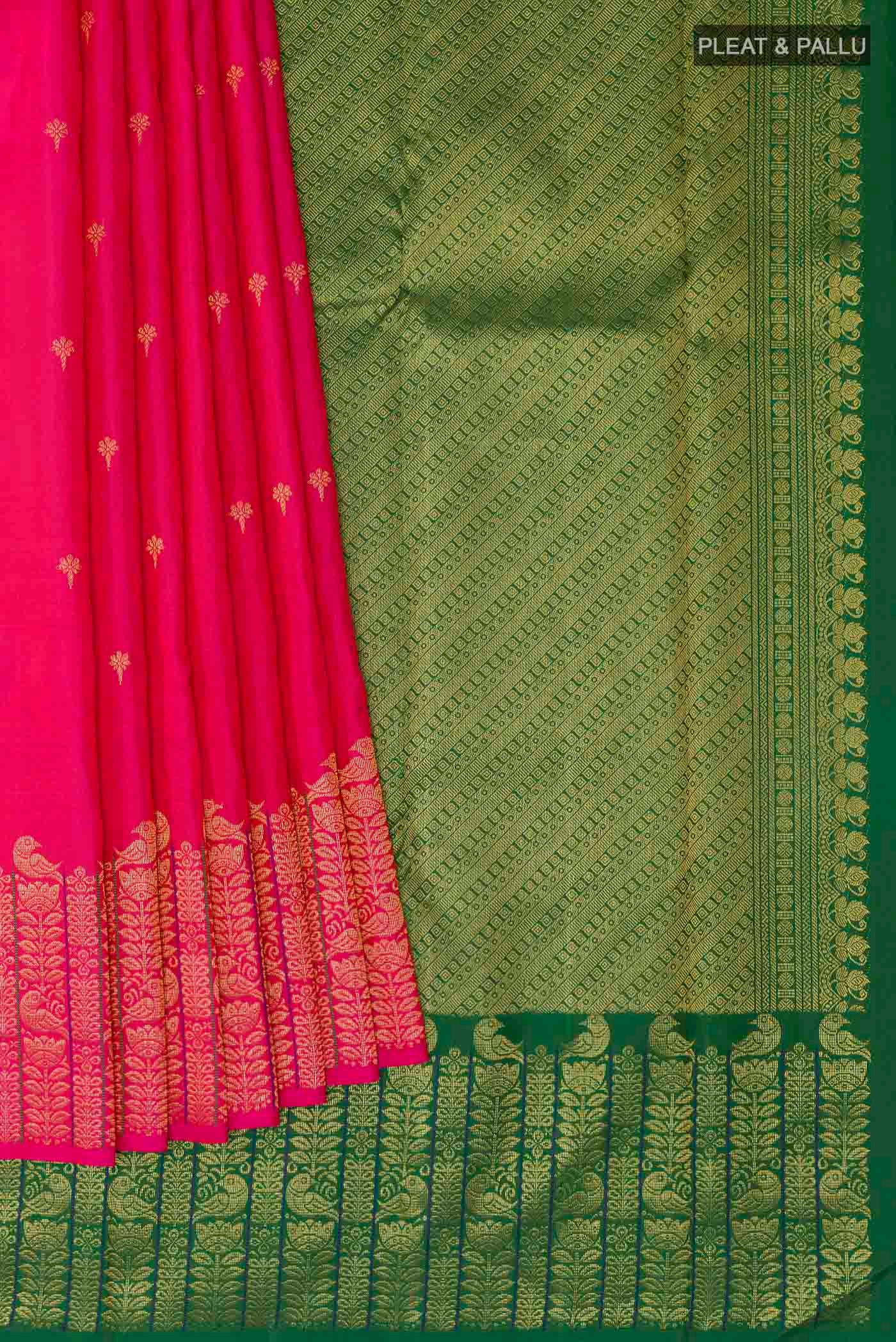 Pink Kanjivaram Silk Saree - Image 4