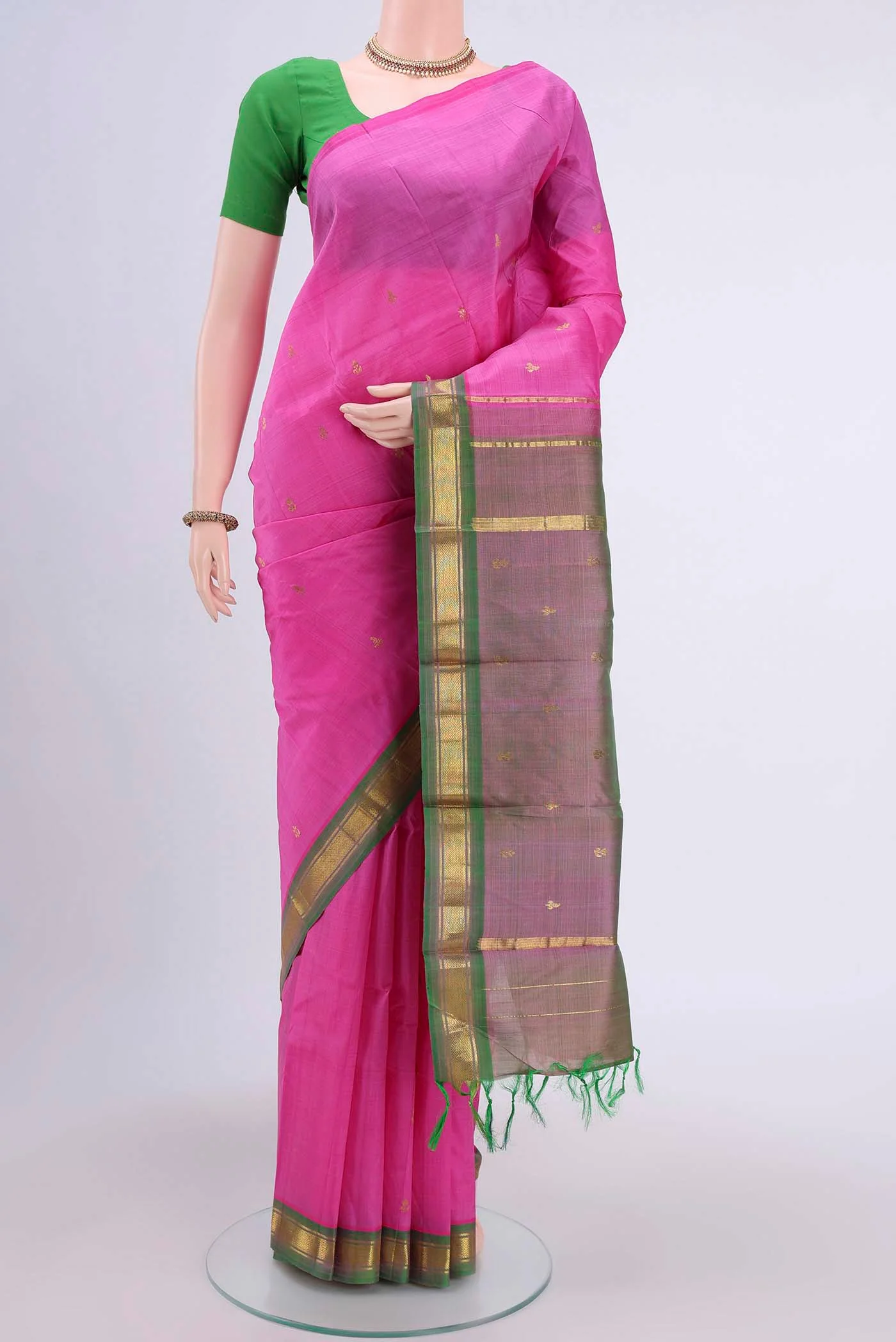 Pink Kanchipuram Silk Saree