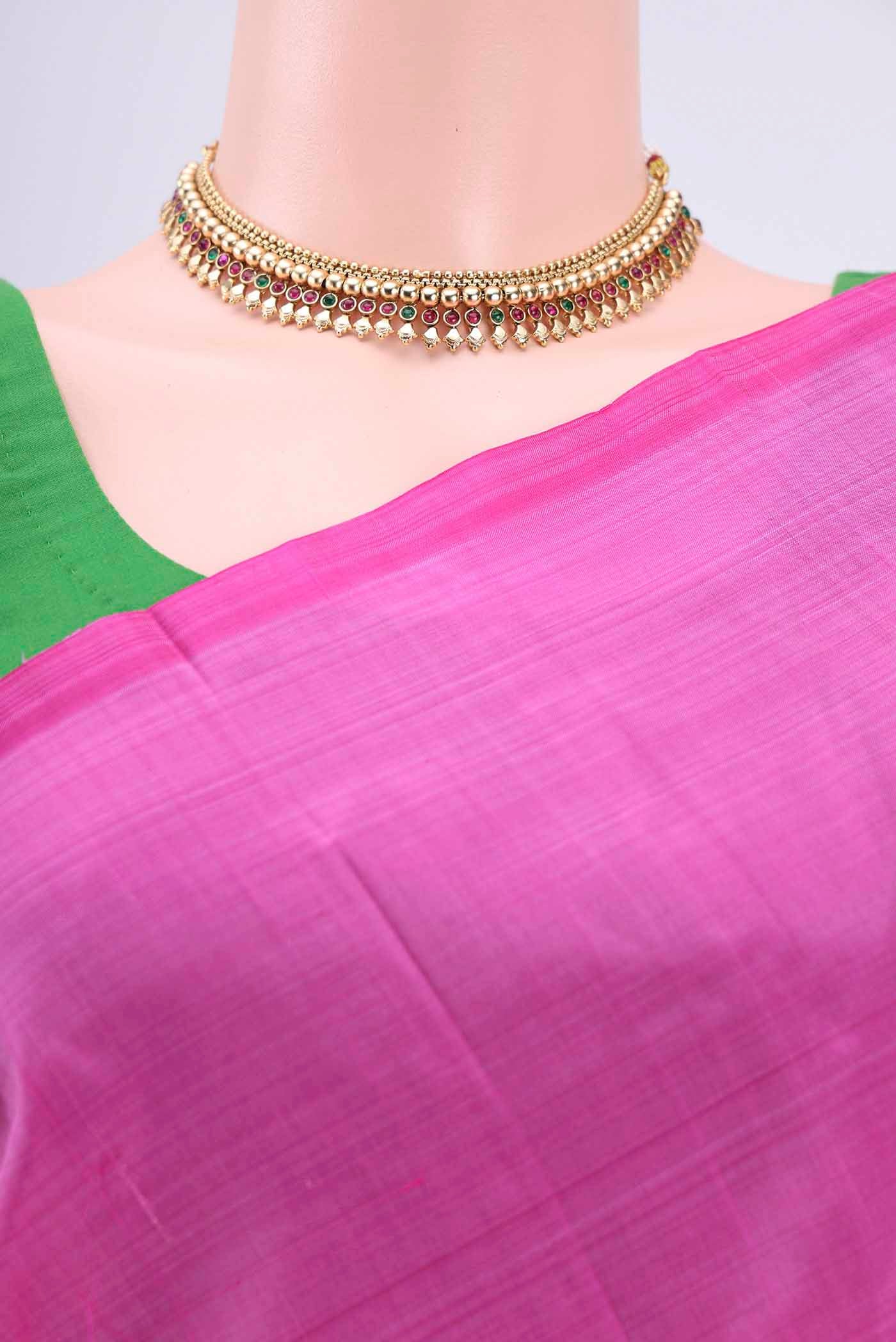 Pink Kanchipuram Silk Saree - Image 2