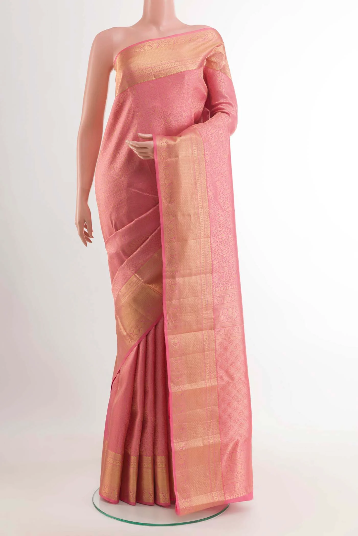 Pink Kanchipuram Silk Saree