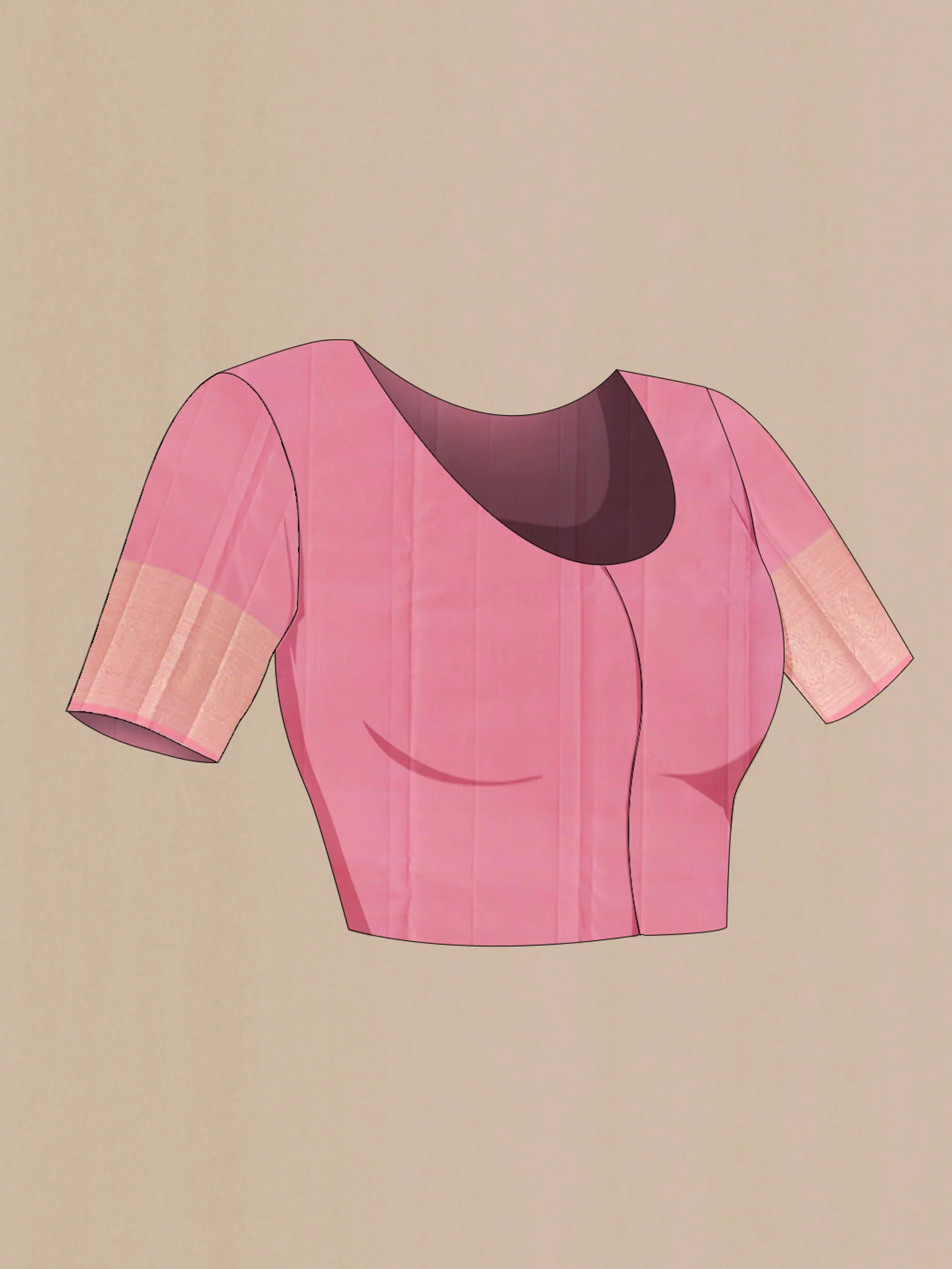 Rose pink Kanchipuram Silk Saree - Image 4