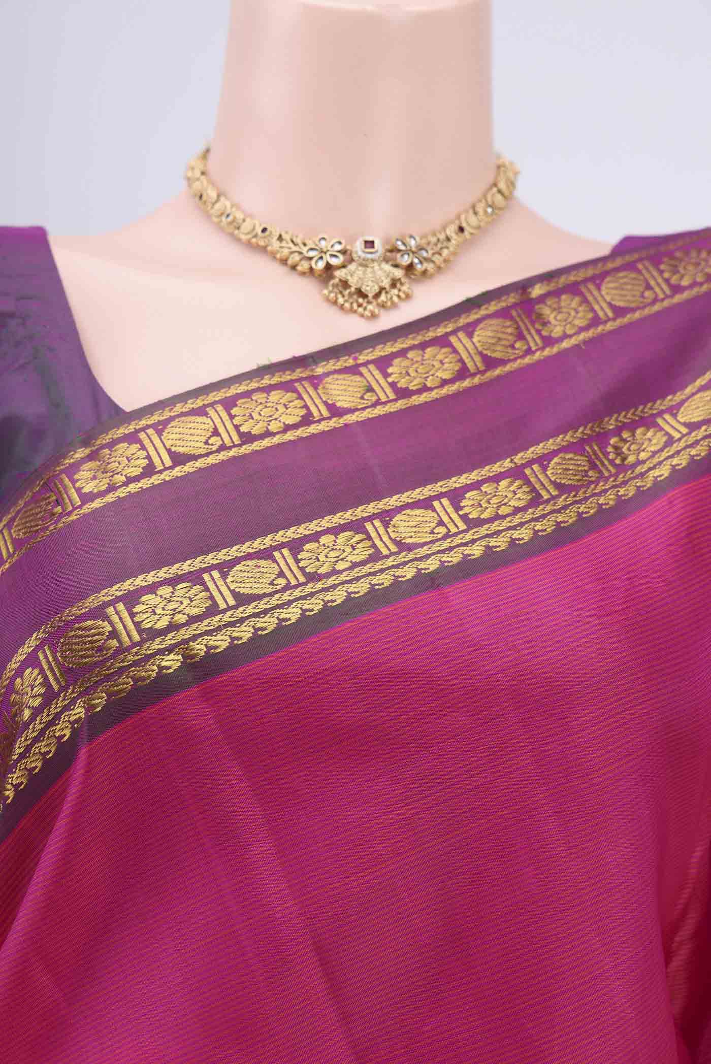 Pink Kanchipuram Silk Saree - Image 2