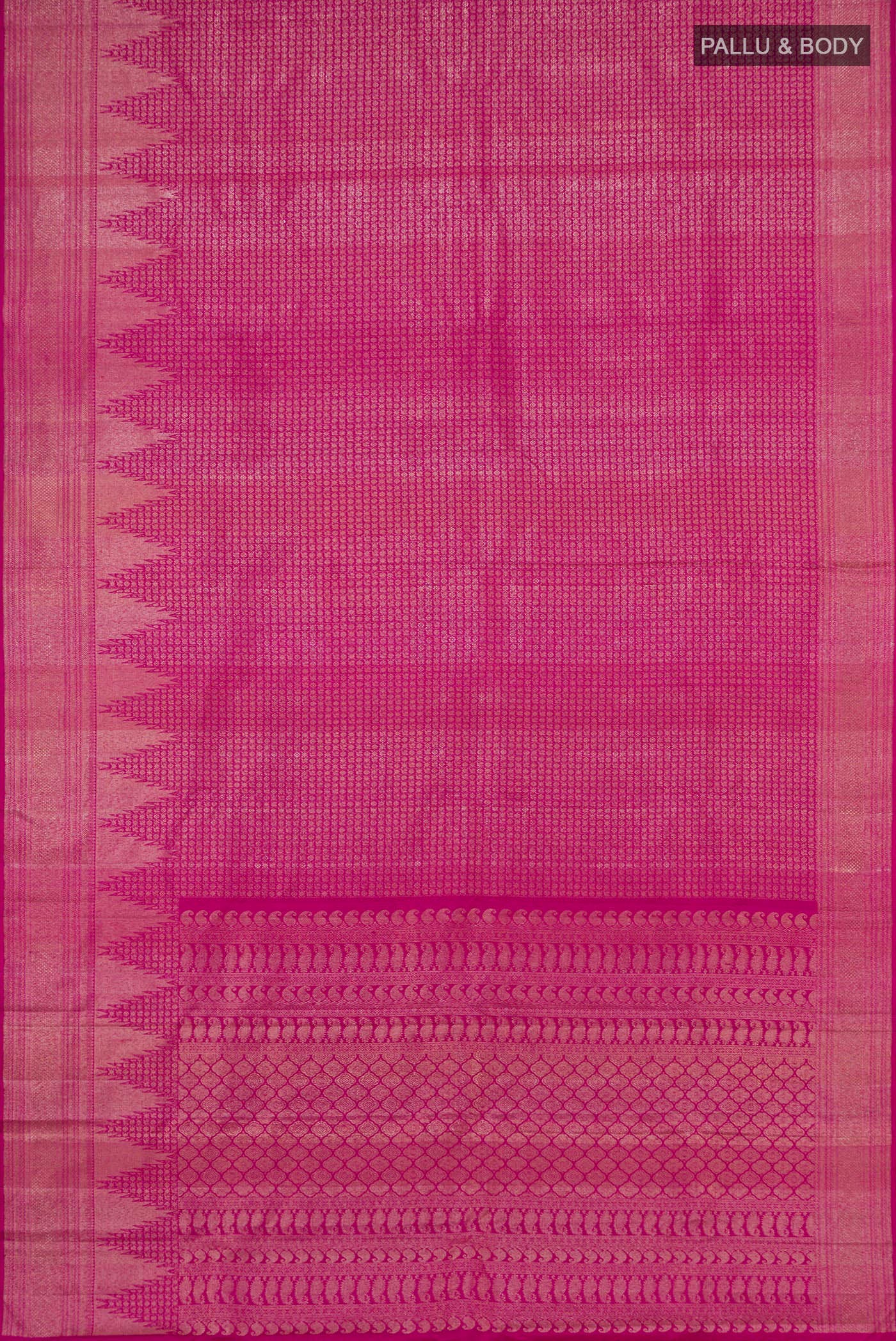 Pink Kanchipuram Silk Saree - Image 5