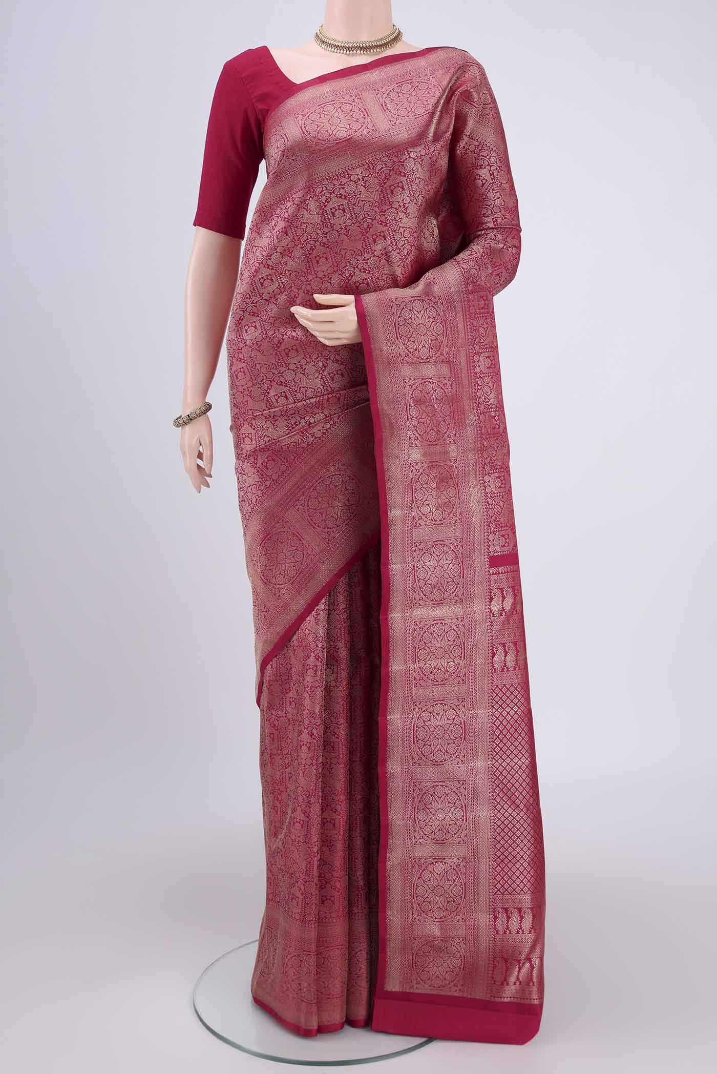 Maroon Kanchipuram Silk Saree