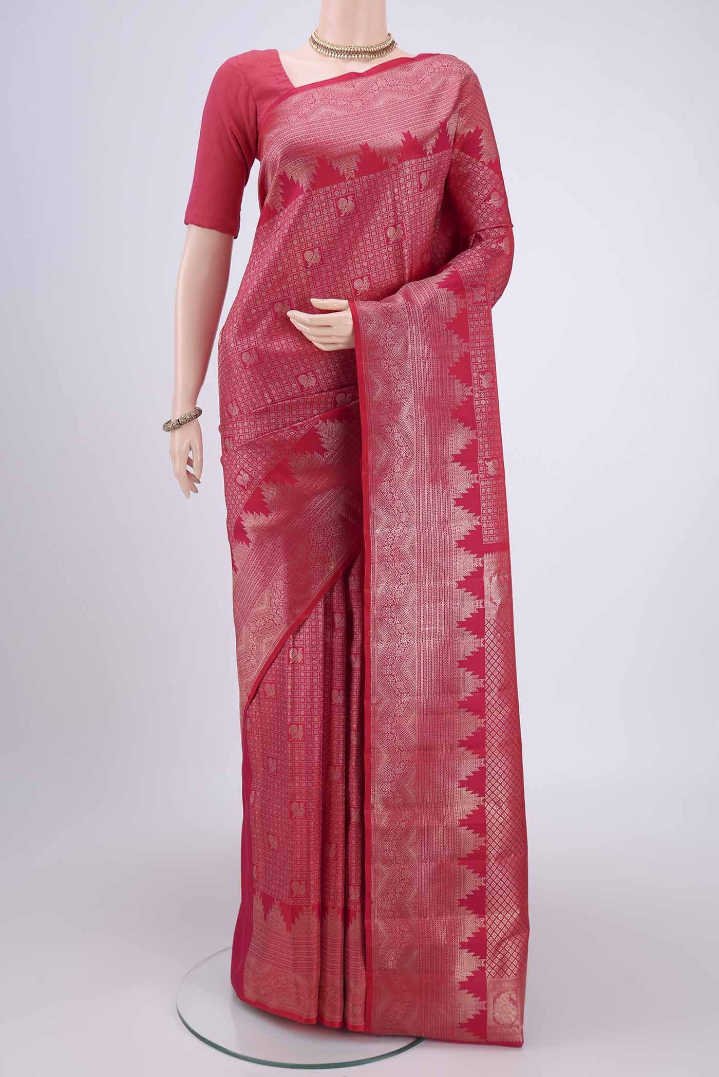 Pink Kanchipuram Silk Saree