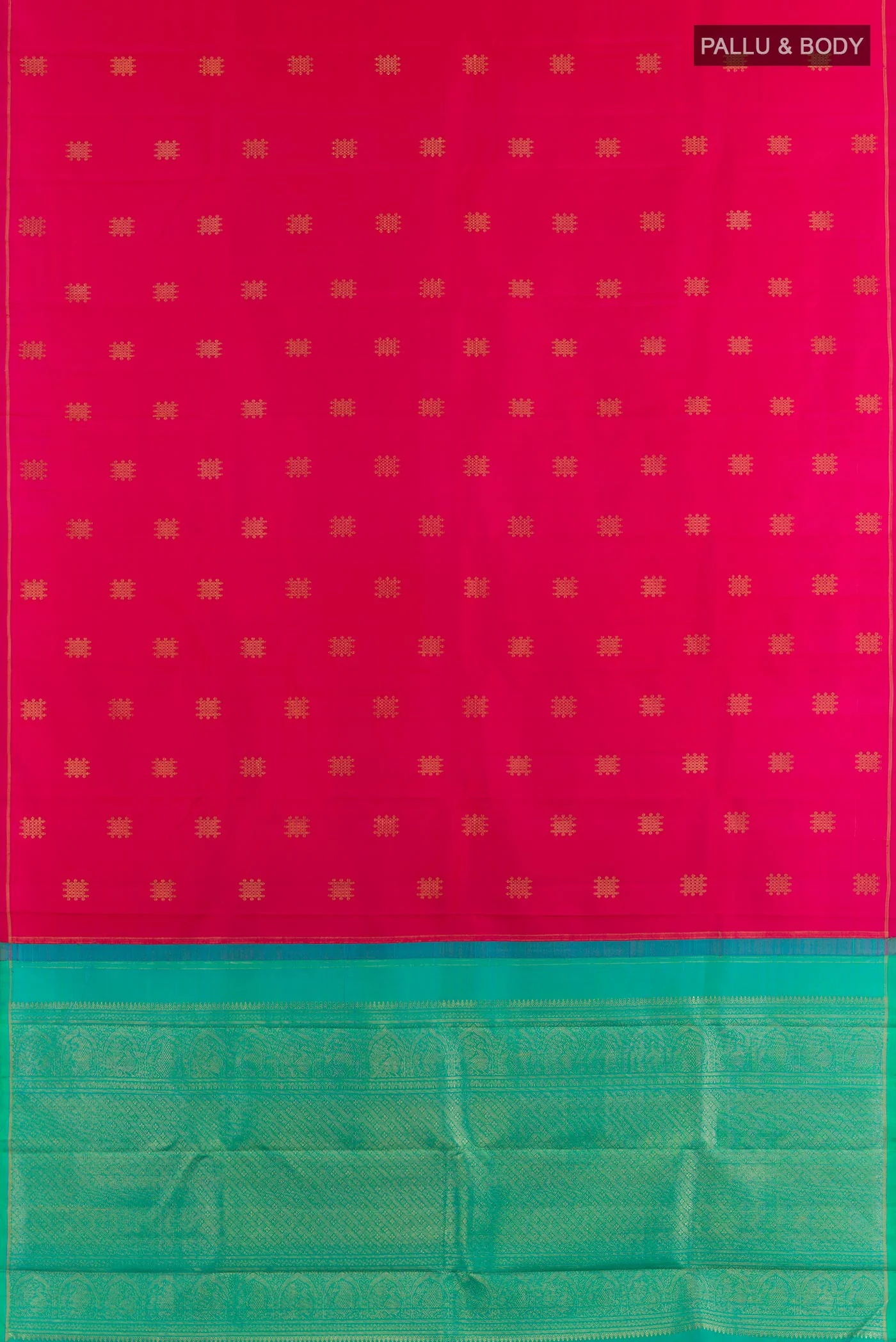 Pure Silk Pure Zari Pink Kanchipuram Saree - Image 5