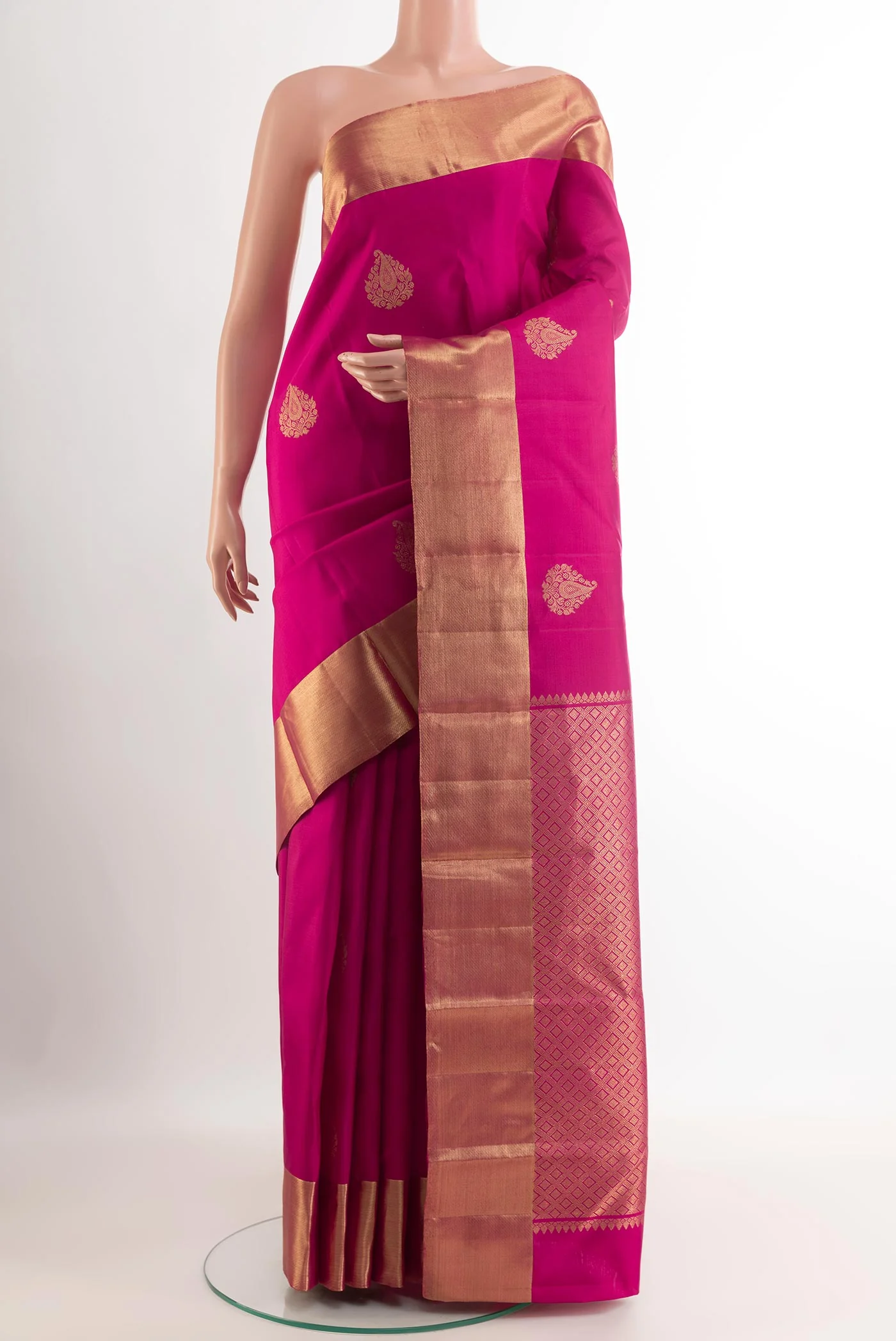 Rani Pink Kanchipuram Silk Saree