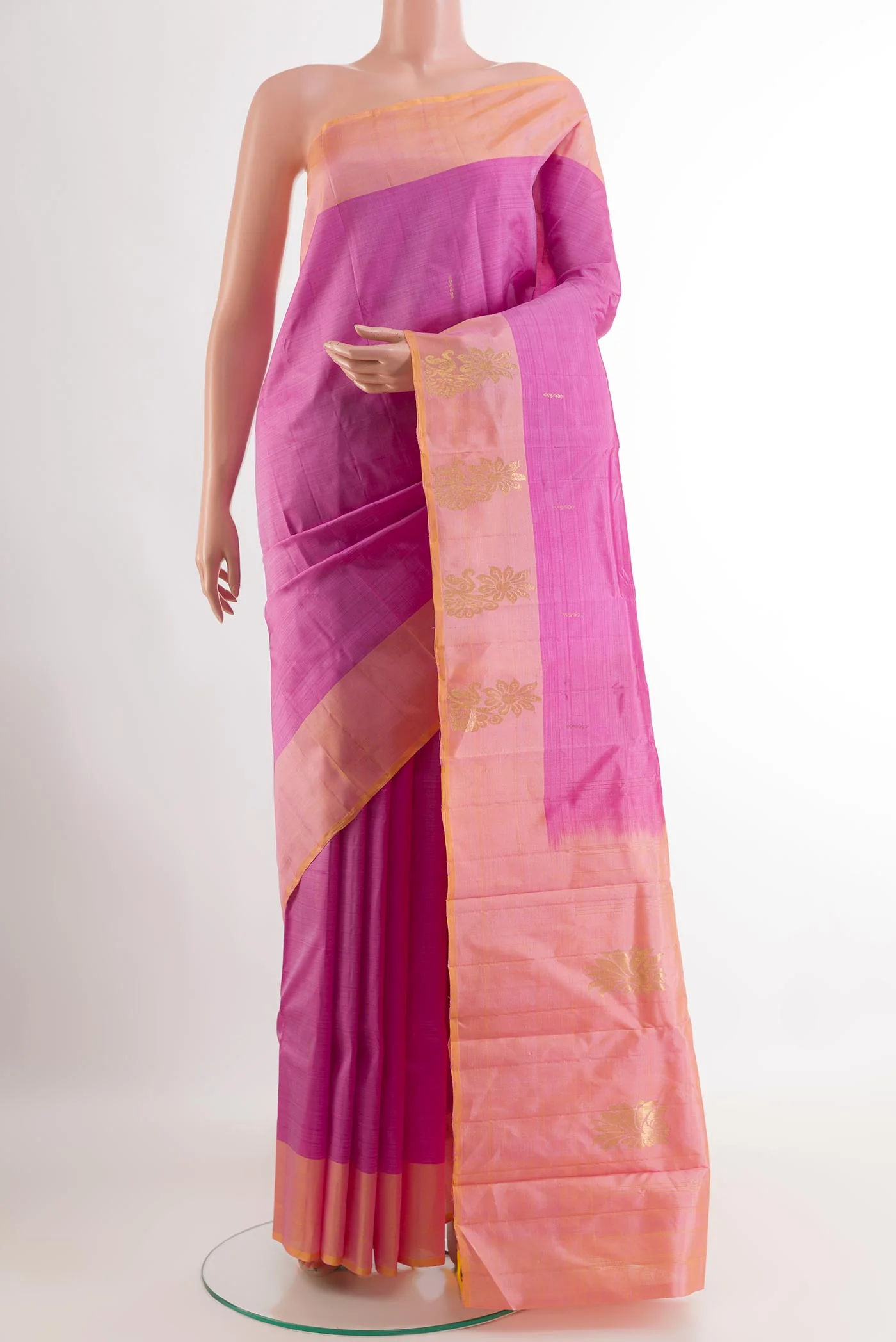 Pink Kanchipuram Silk Saree