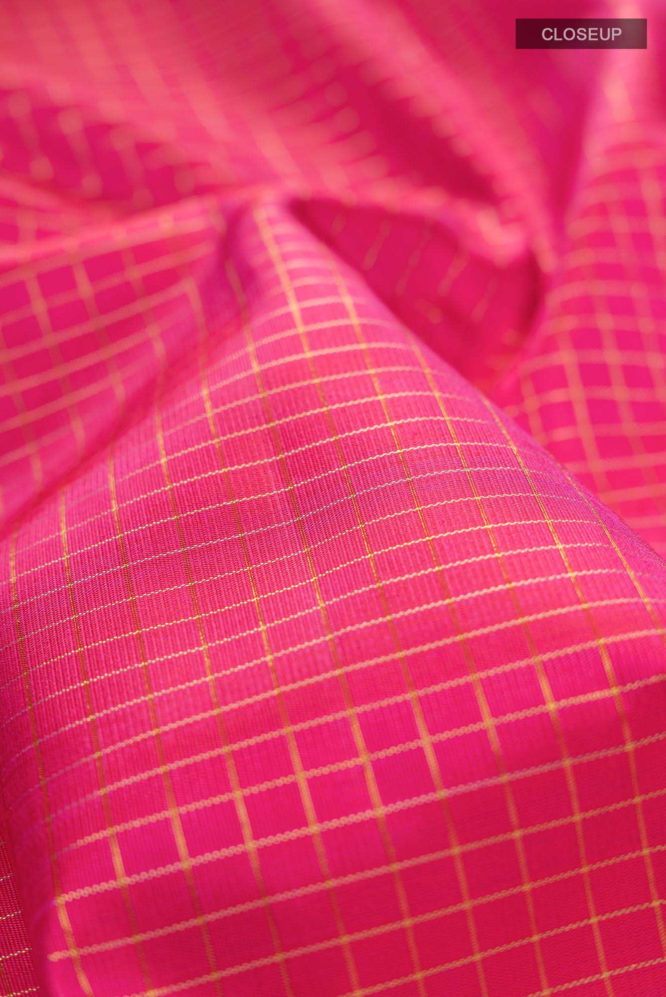 Pure Silk Pure Zari Pink Kanchipuram Saree - Image 3