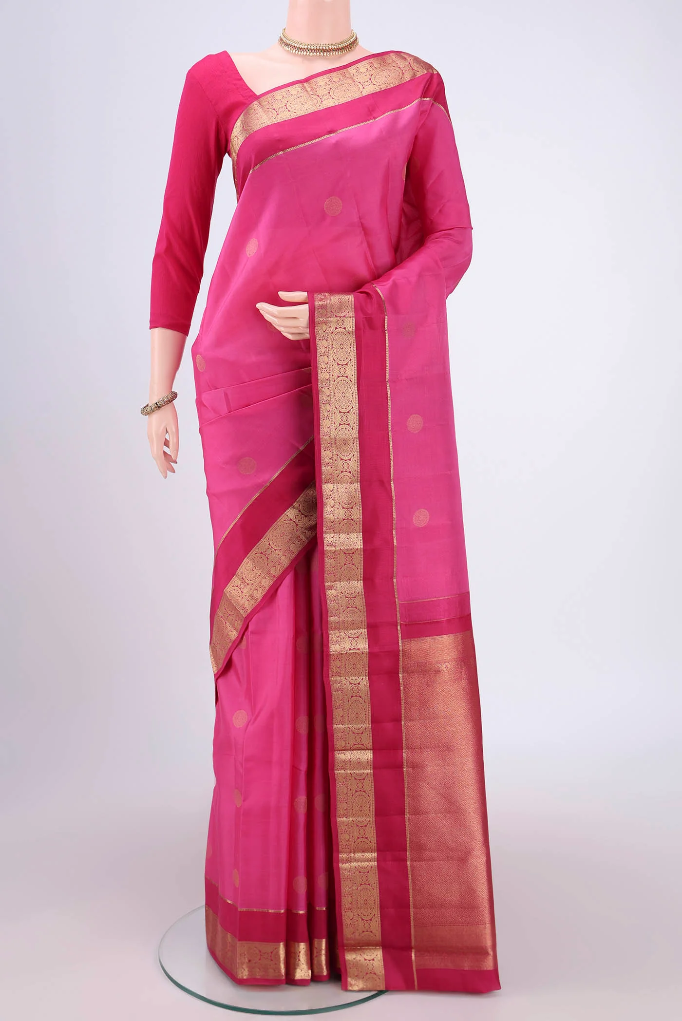 Pink Kanchipuram Silk Saree