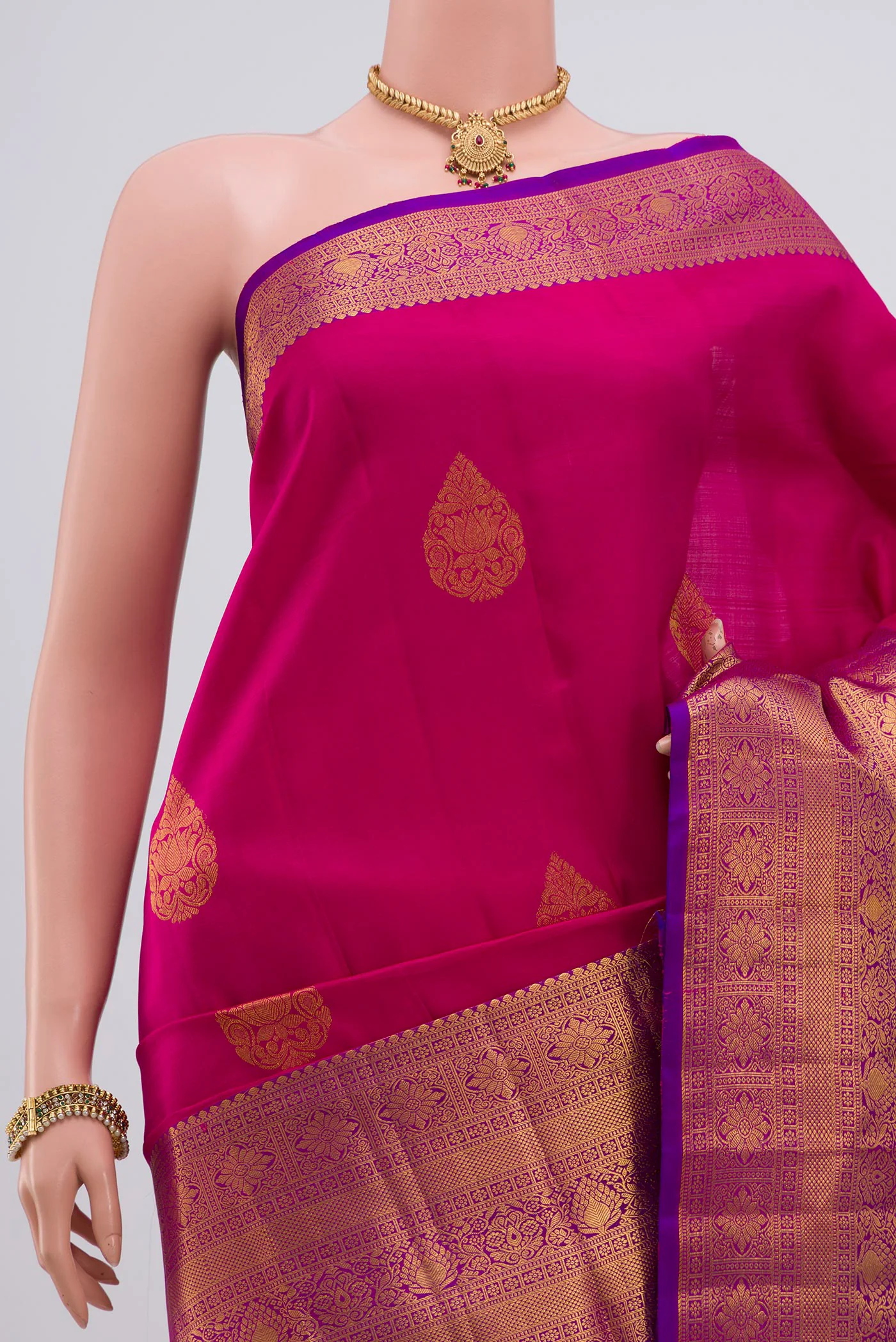 Pink Kanchipuram Silk Saree - Image 2