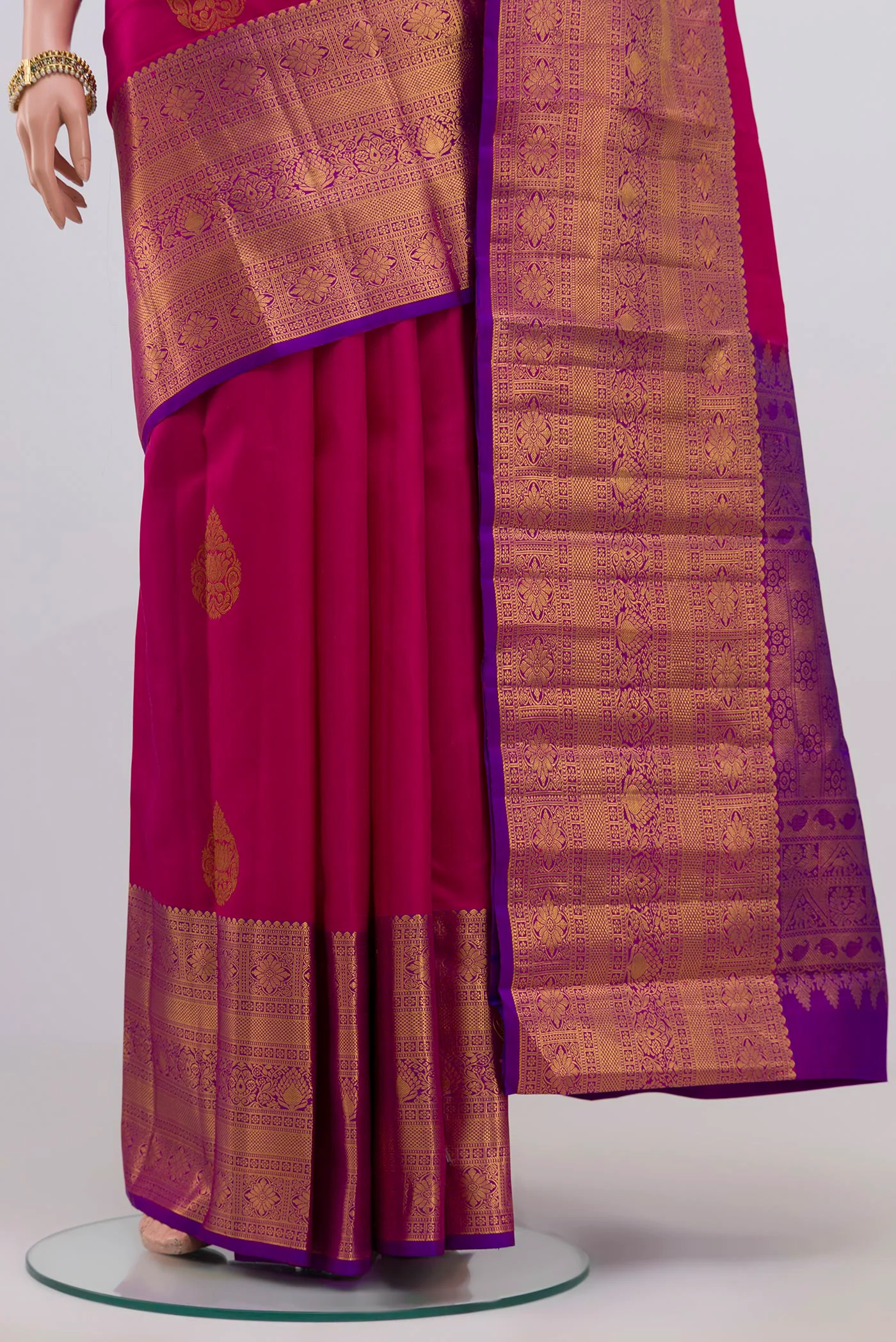 Pink Kanchipuram Silk Saree - Image 3