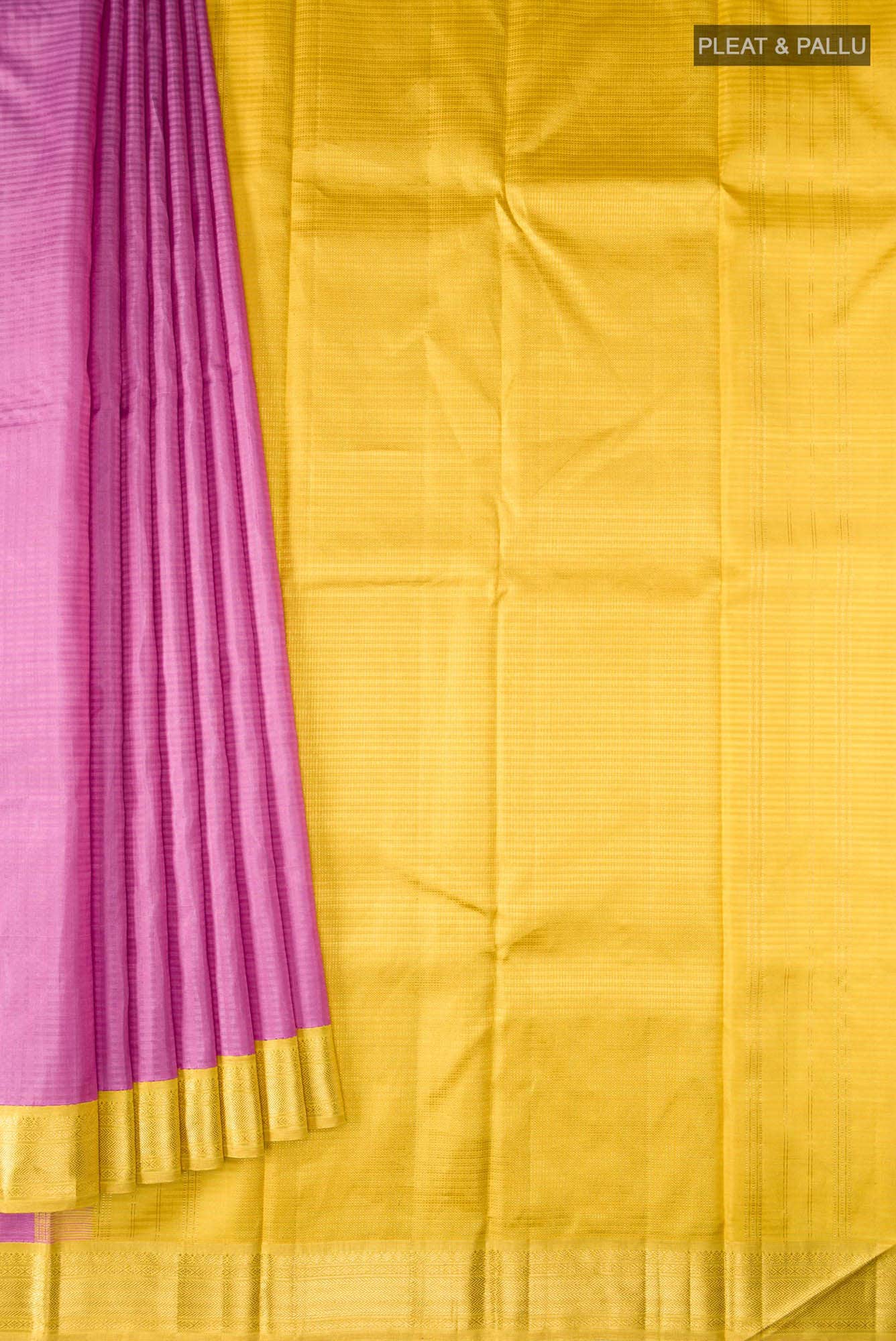 Pure Silk Pure Zari Lavender Kanjivaram Saree - Image 2