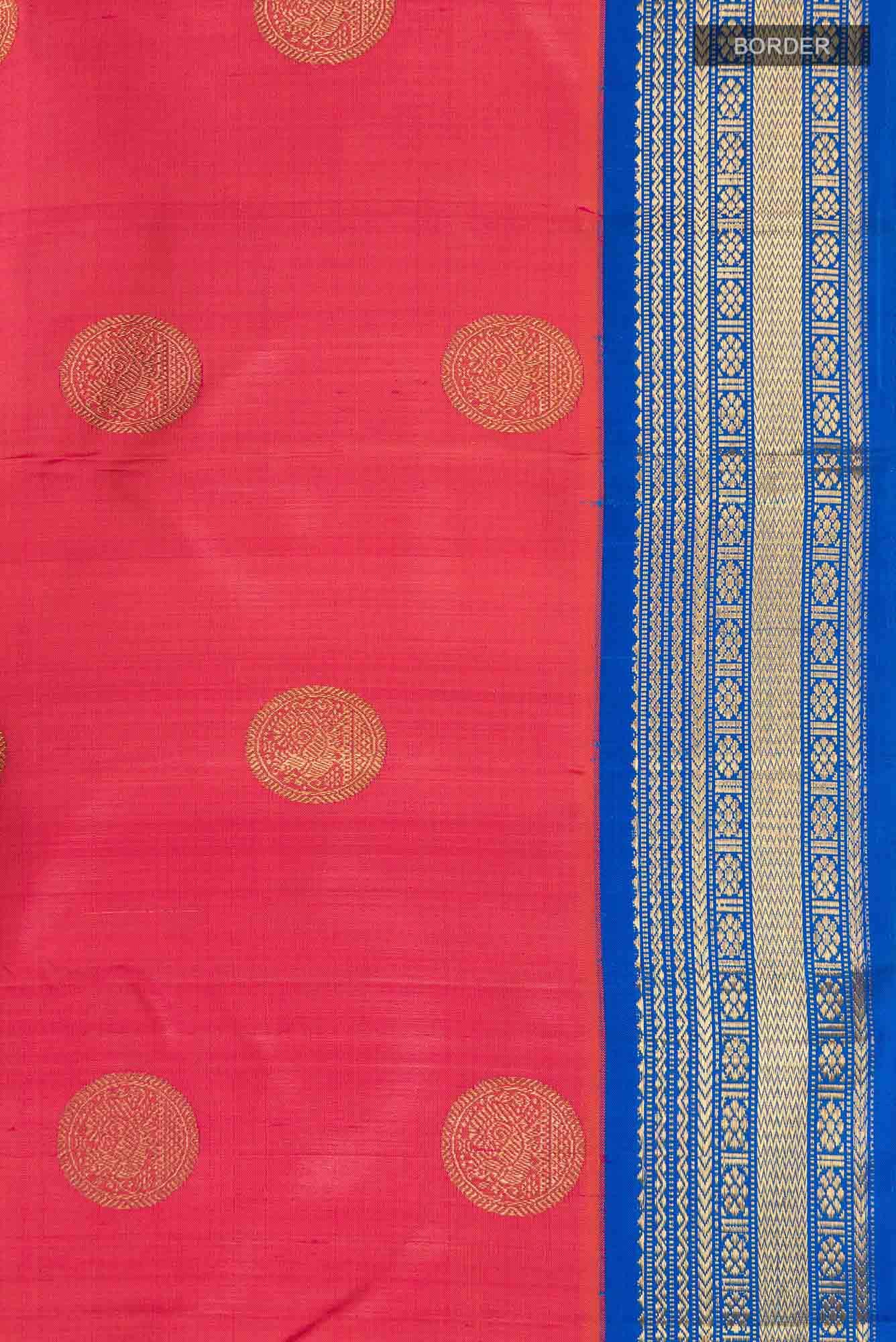 Pink Kanchipuram Silk Saree - Image 5