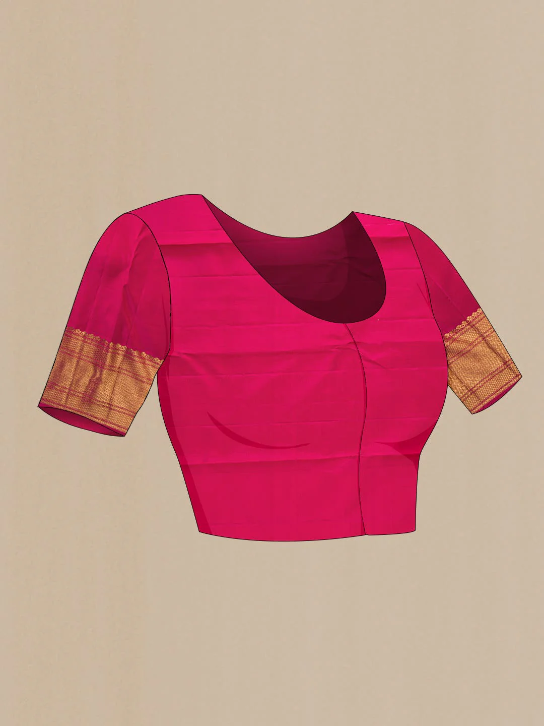 Pure Silk Pure Zari Pink Kanjivaram Saree - Image 7