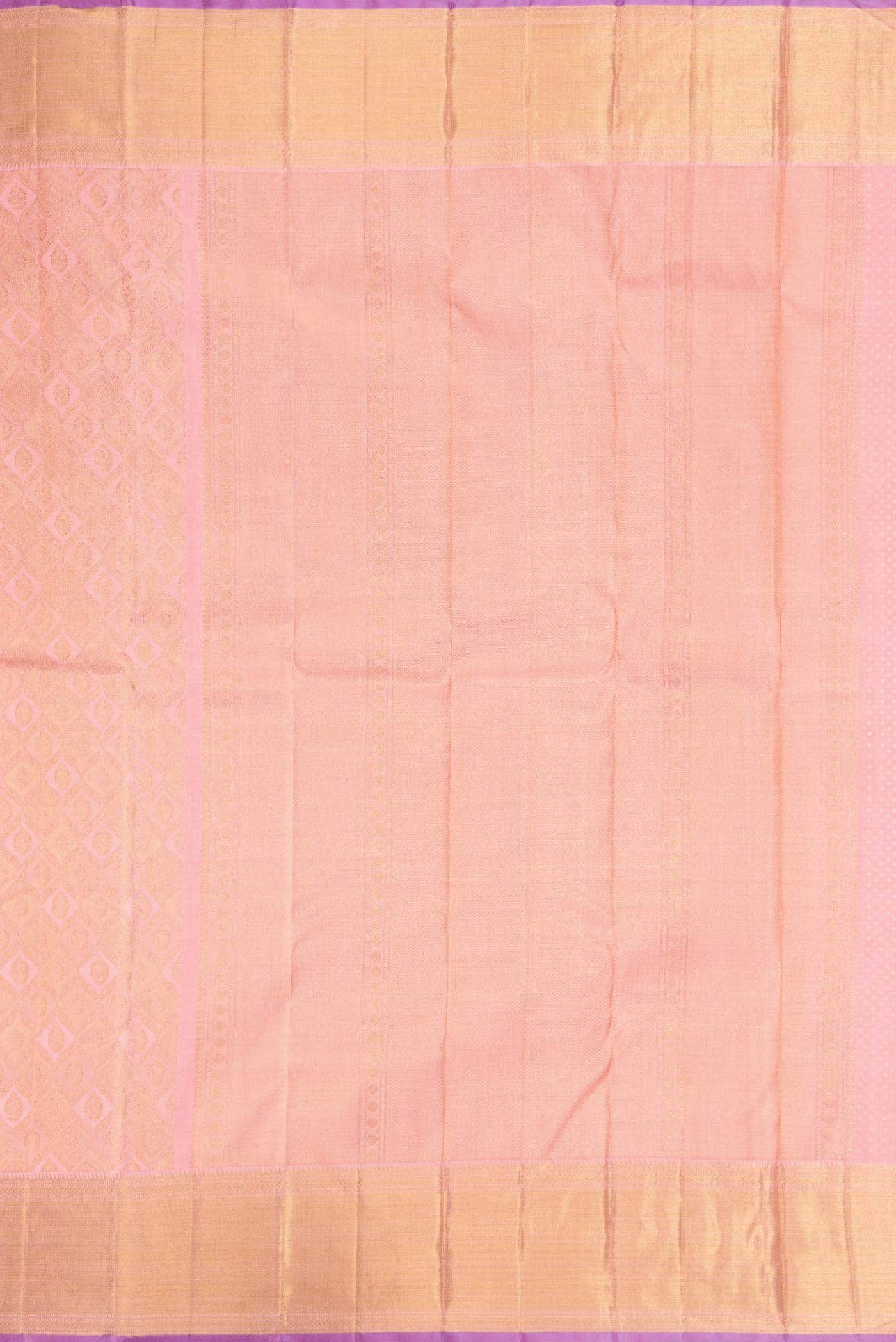 Pure Silk Pure Zari Rose pink Kanjivaram Saree - Image 5