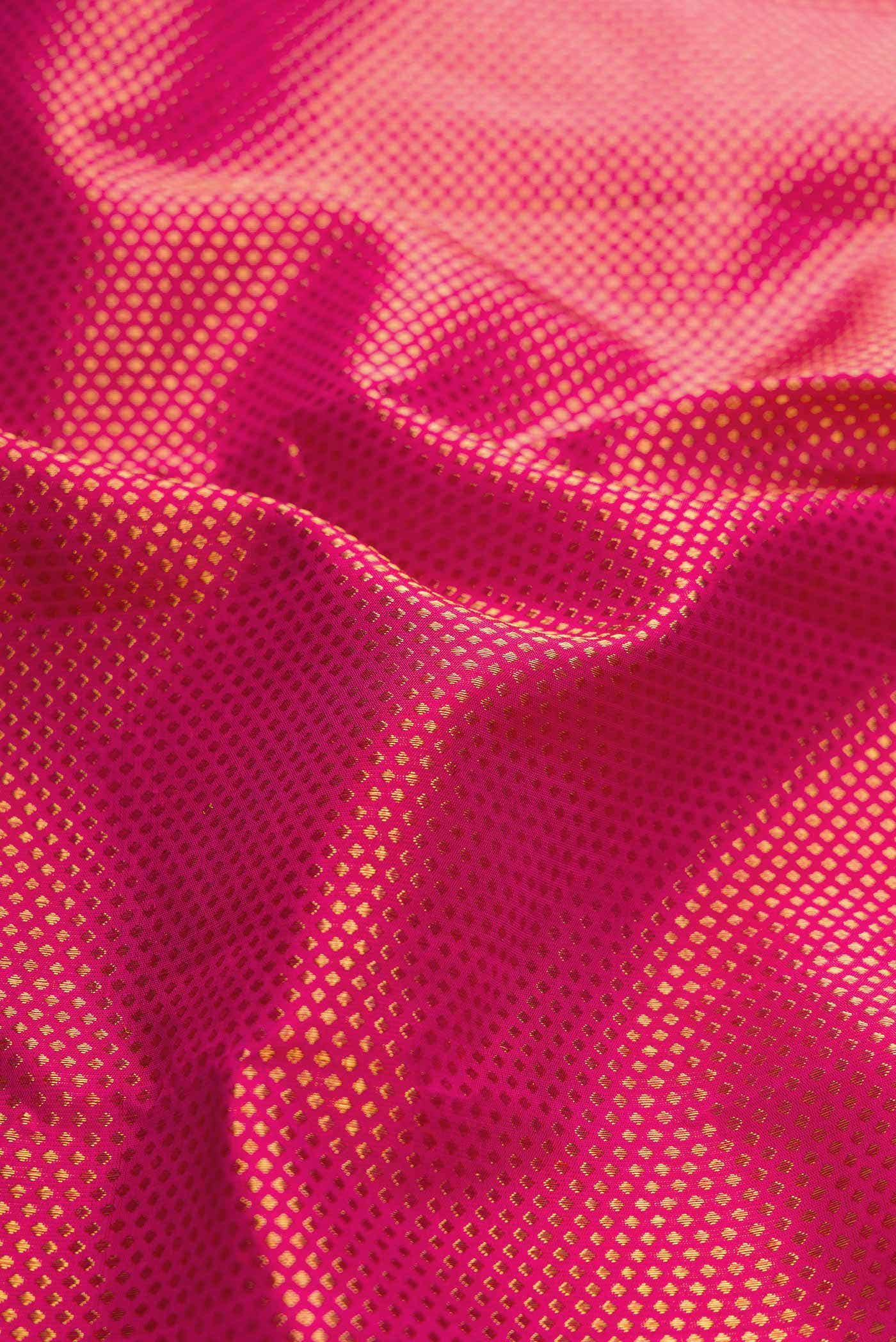 Pure Silk Pure Zari Pink Kanjivaram Saree - Image 3