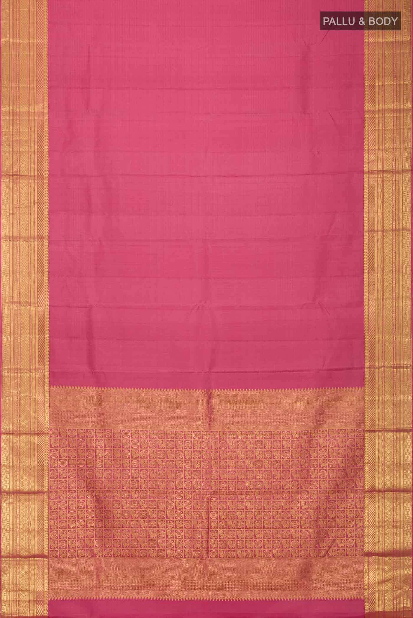 Pink Kanchipuram Silk Saree - Image 4
