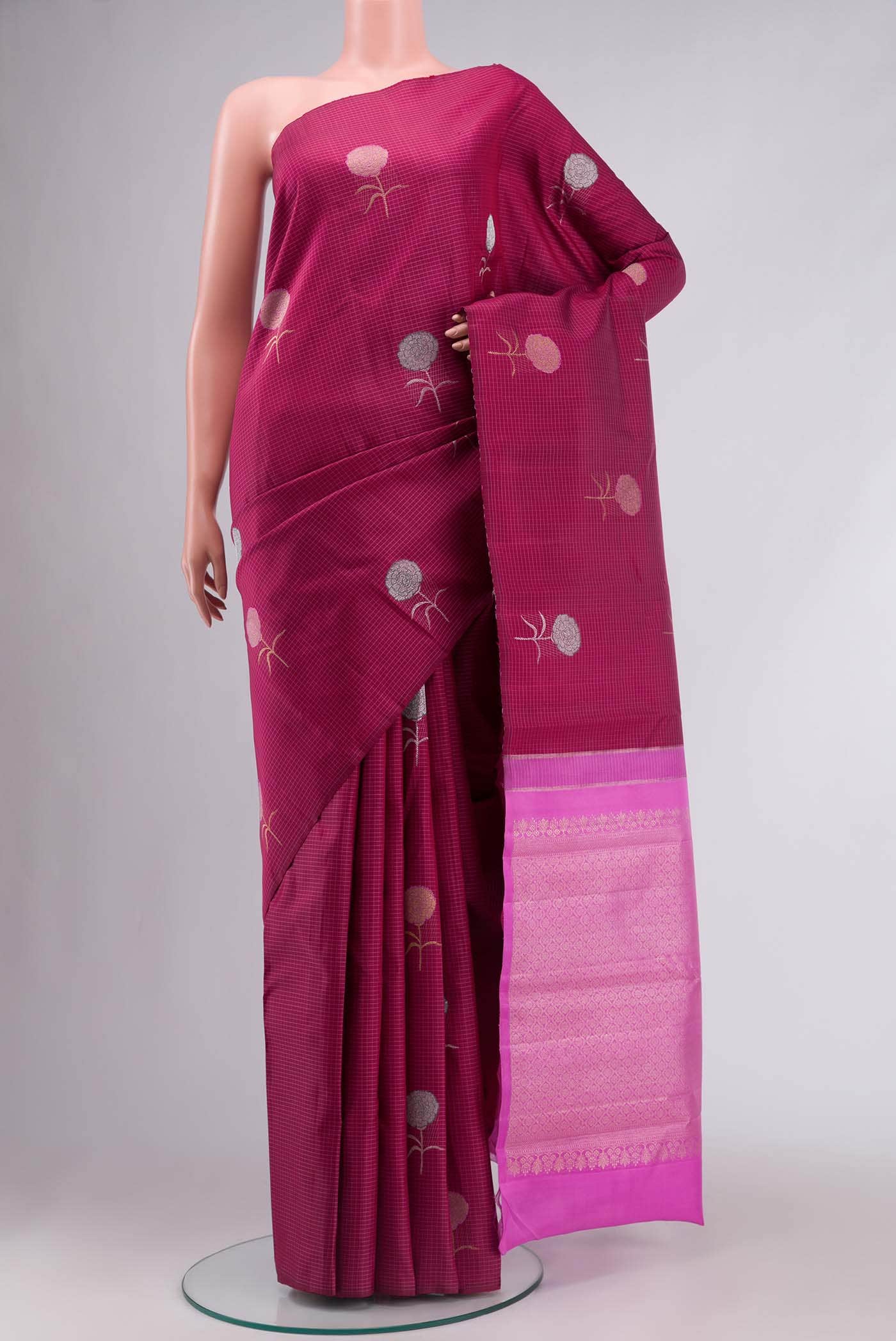 Pink Kanjivaram Silk Saree