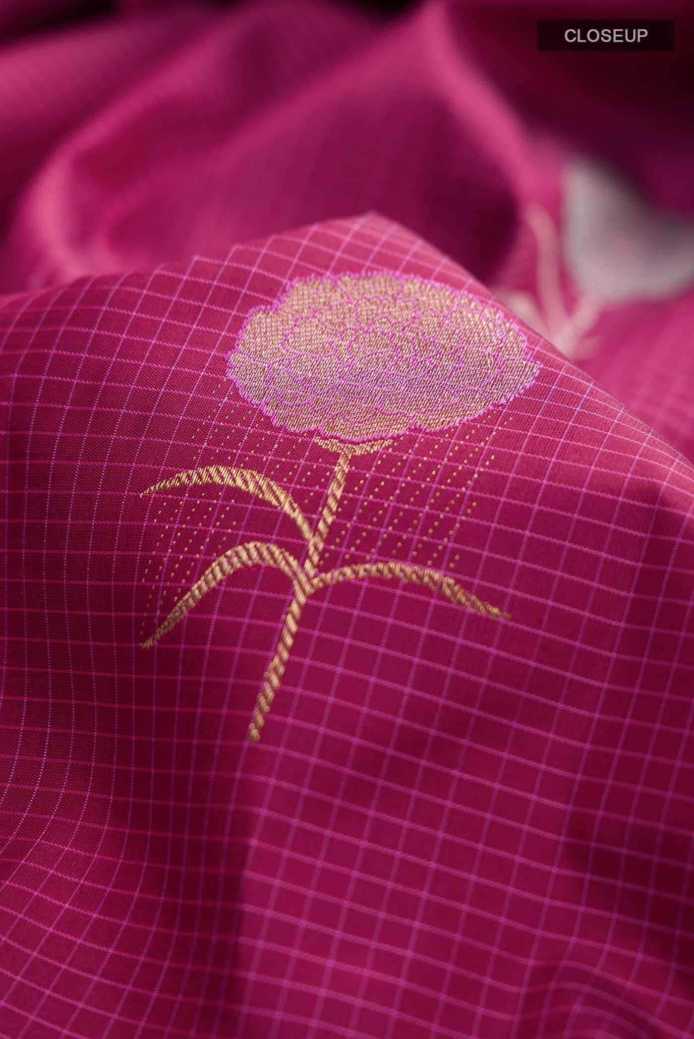Pink Kanjivaram Silk Saree - Image 3