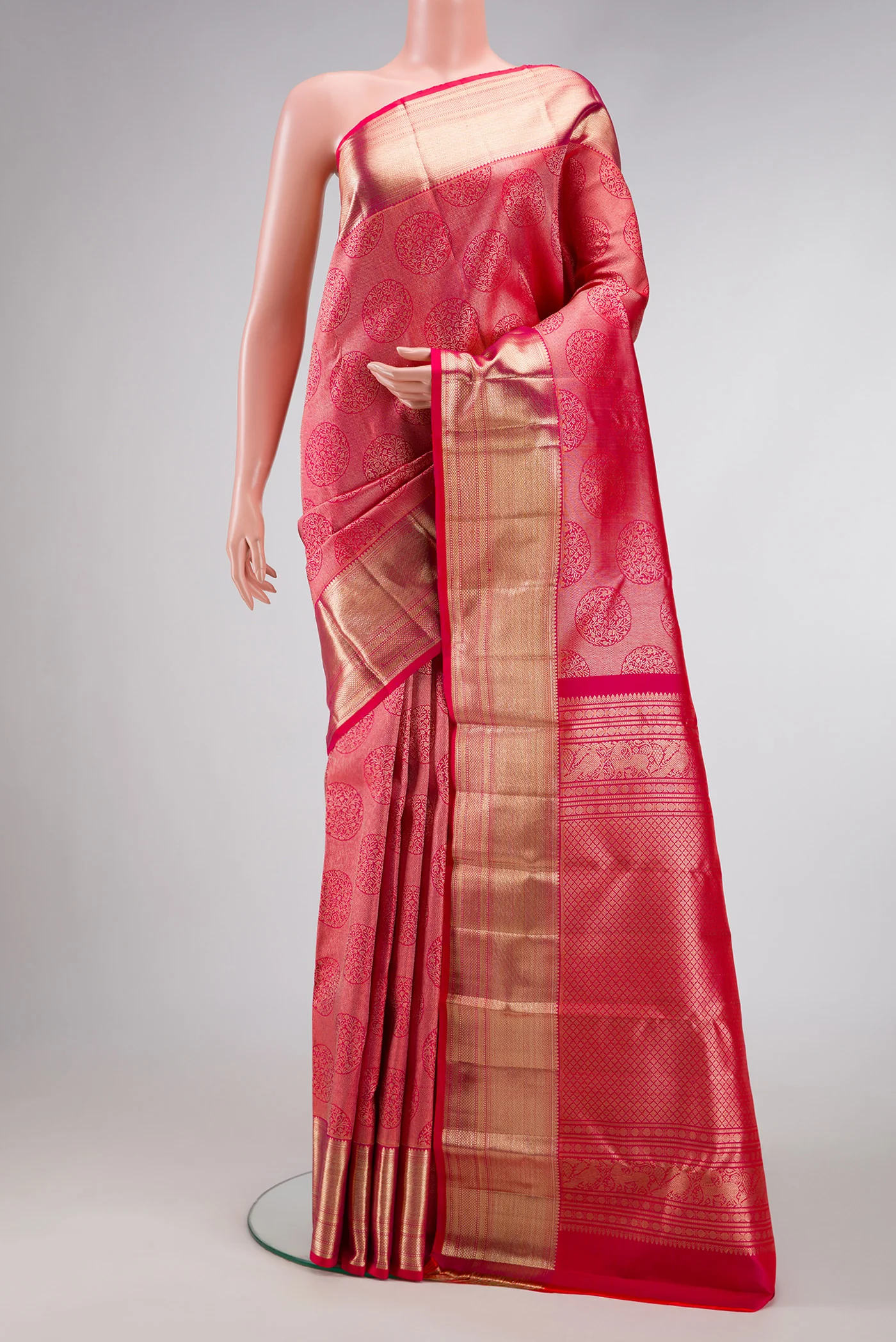 Pink Kanchipuram Silk Saree
