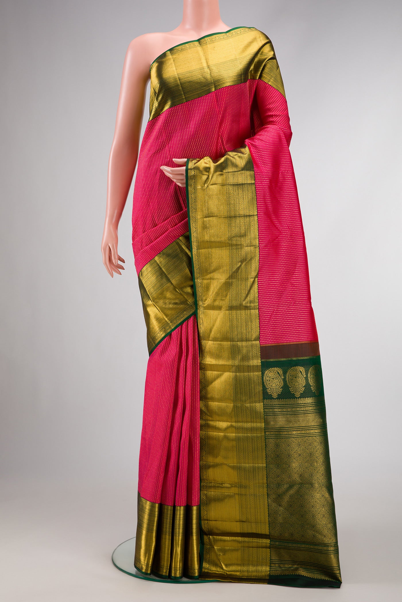 Pink Kanchipuram Silk Saree