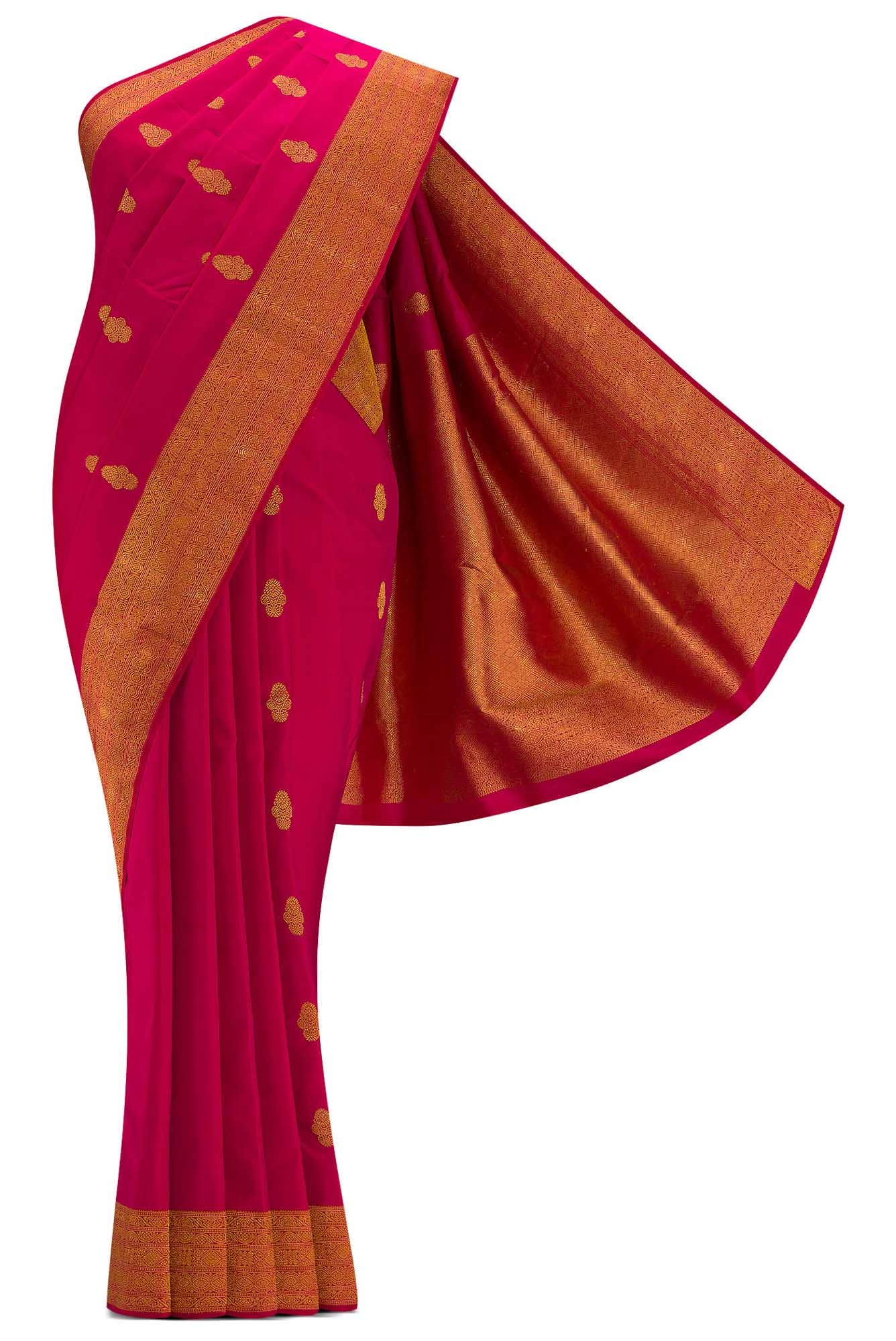 Pure Silk Pure Zari Pink Dual Tone Kanjivaram Saree