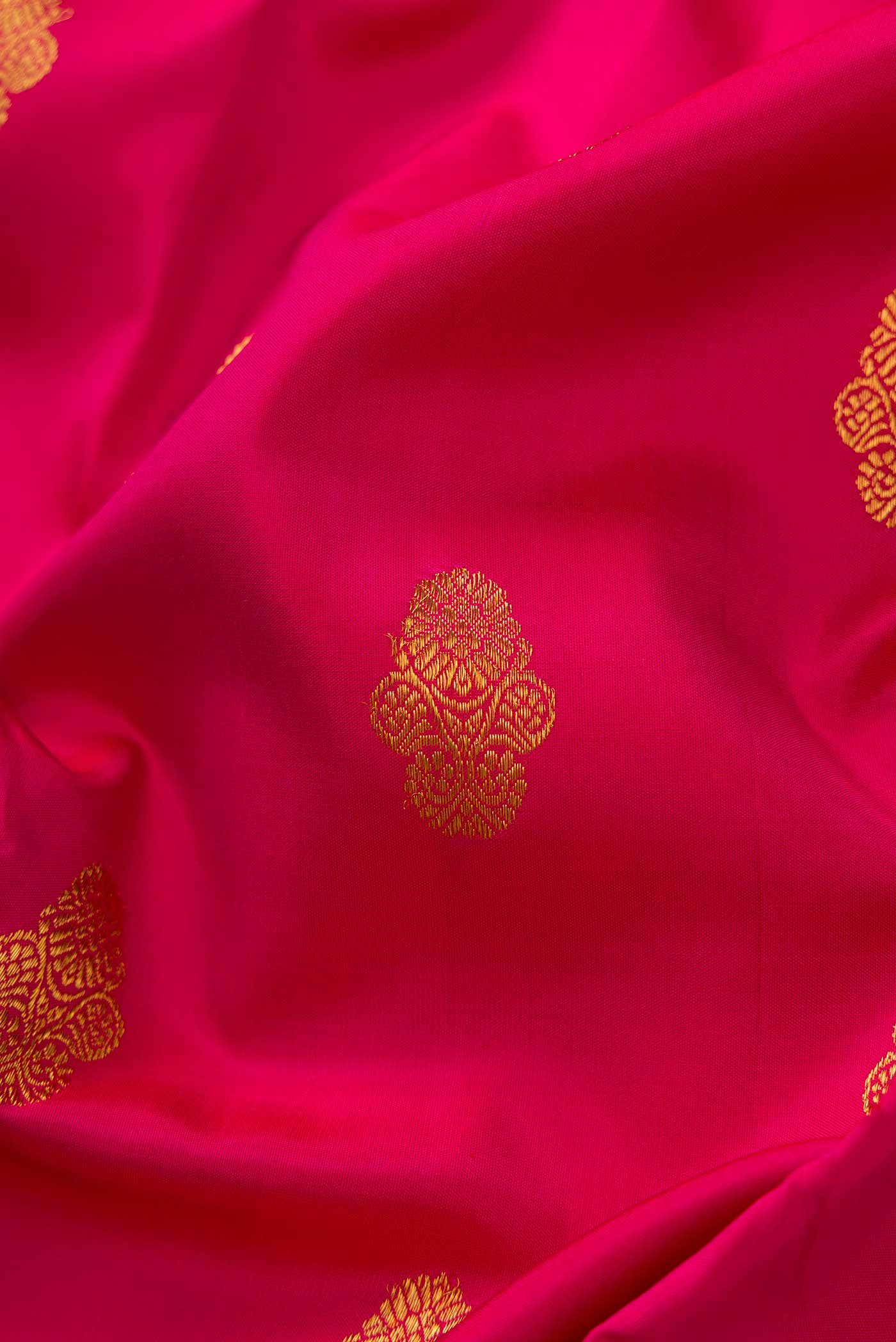 Pure Silk Pure Zari Pink Dual Tone Kanjivaram Saree - Image 3