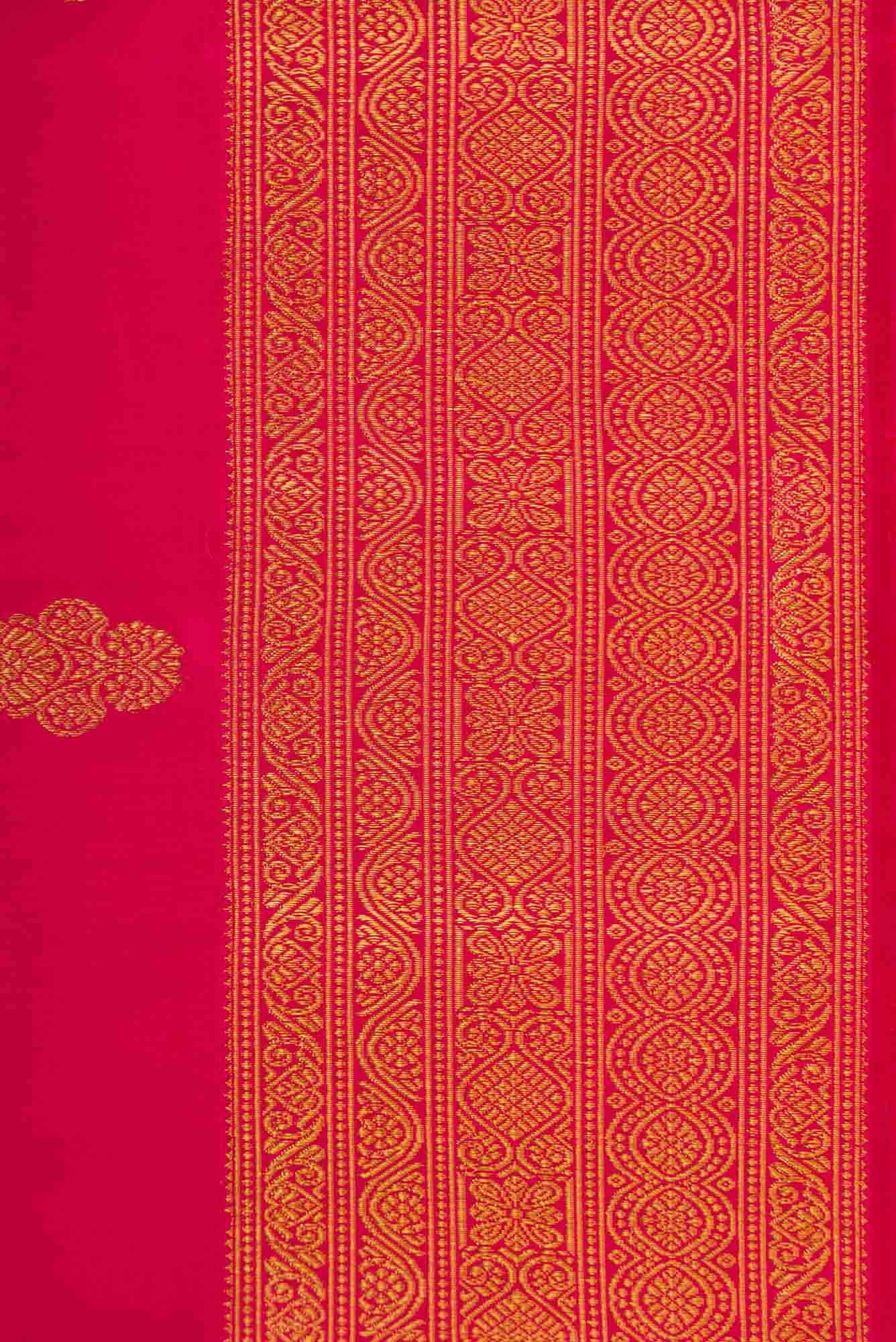 Pure Silk Pure Zari Pink Dual Tone Kanjivaram Saree - Image 5