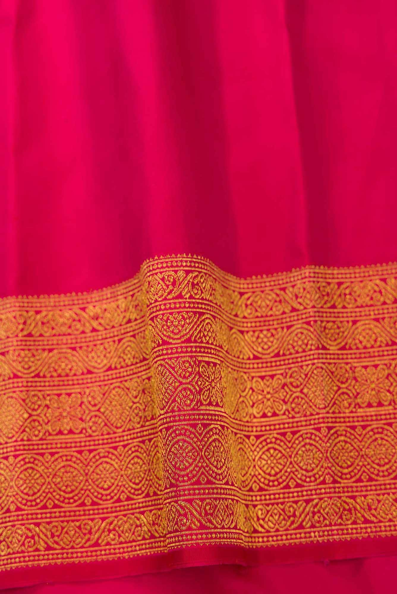 Pure Silk Pure Zari Pink Dual Tone Kanjivaram Saree - Image 6