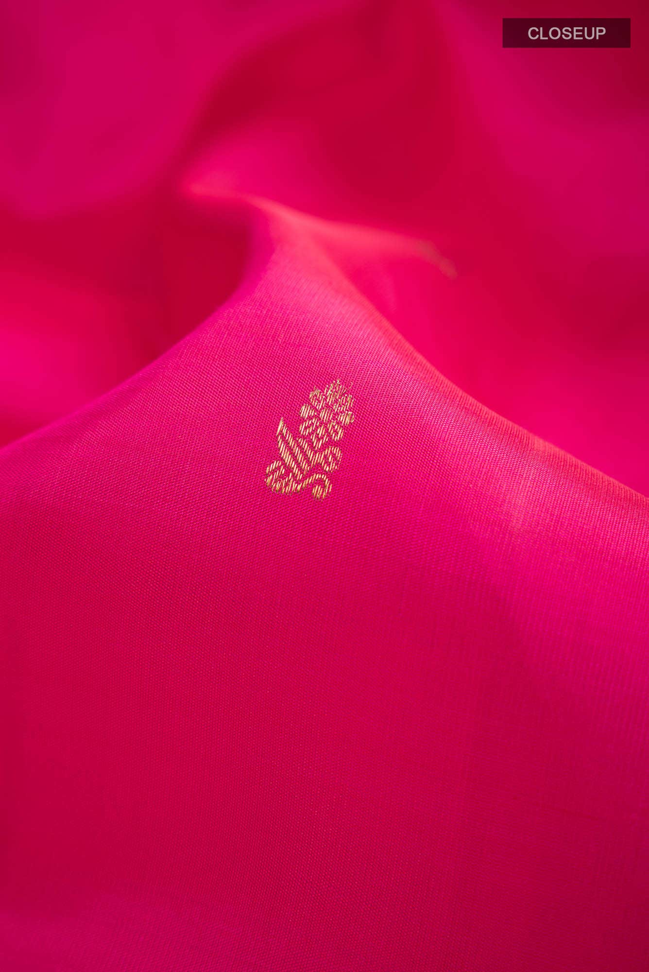 Pure Silk Pure Zari Pink Kanchipuram Saree - Image 3