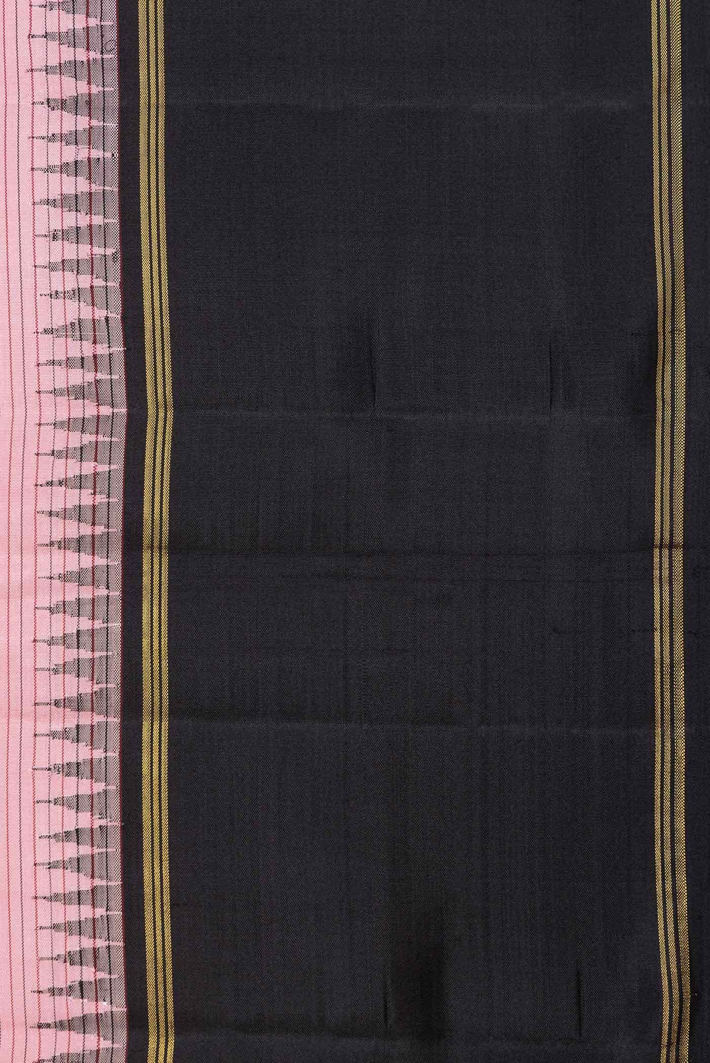 Pure Silk Pure Zari Pink Kanjivaram Saree - Image 5