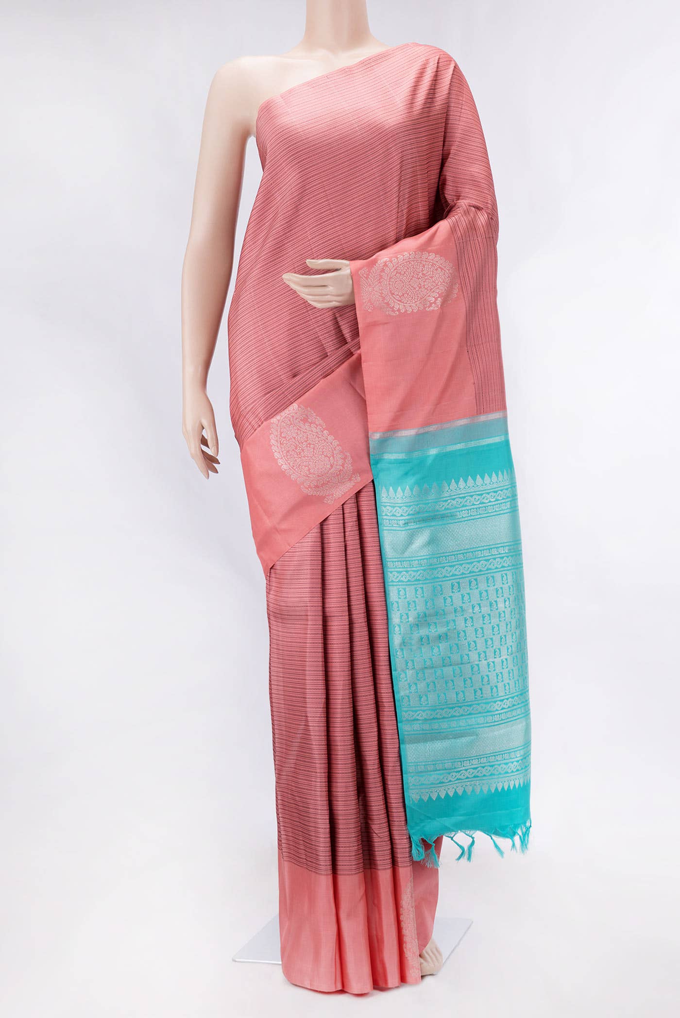 Pure Silk Pure Zari Pink Kanjivaram Saree